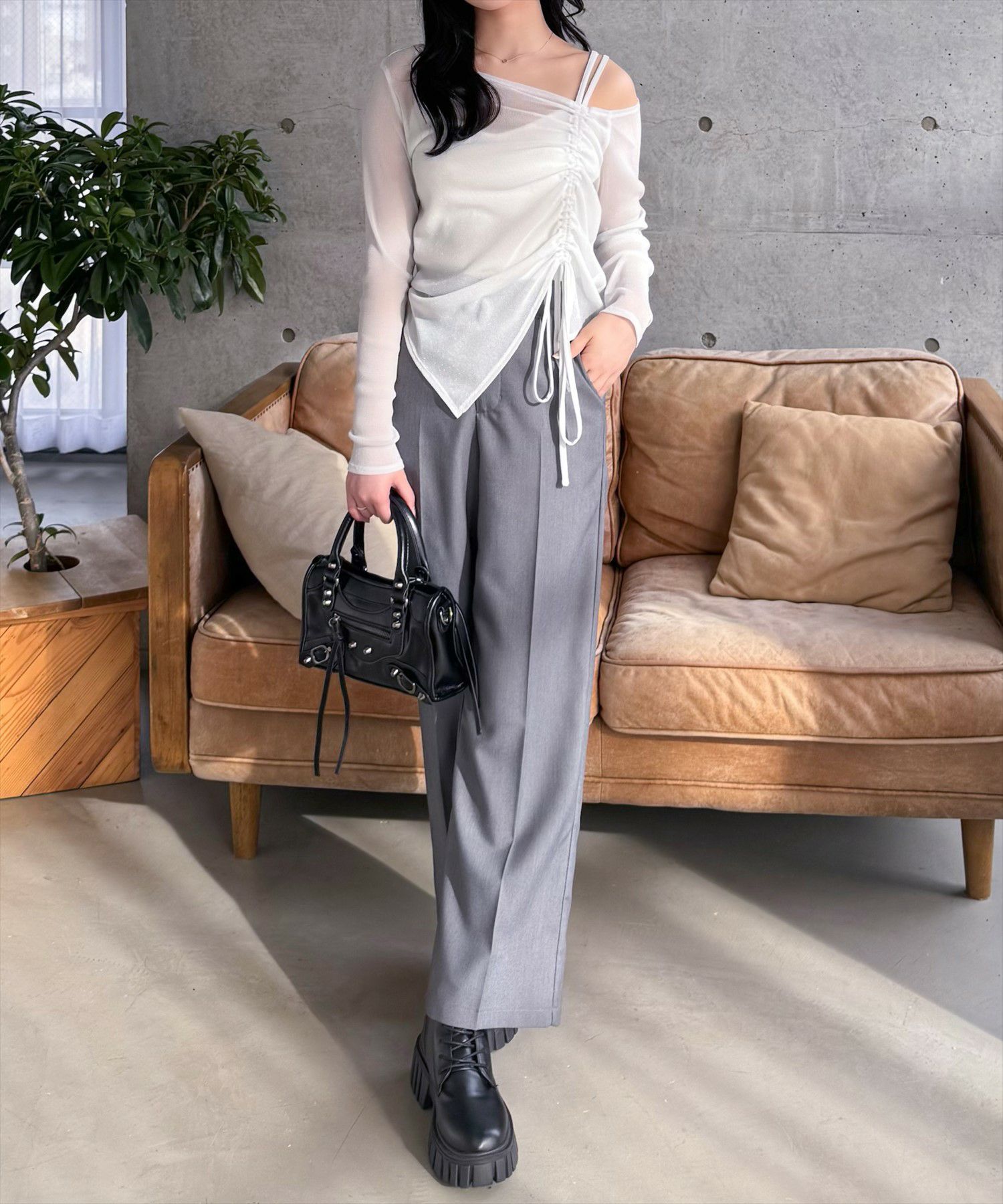 162cm/オフホワイト着用