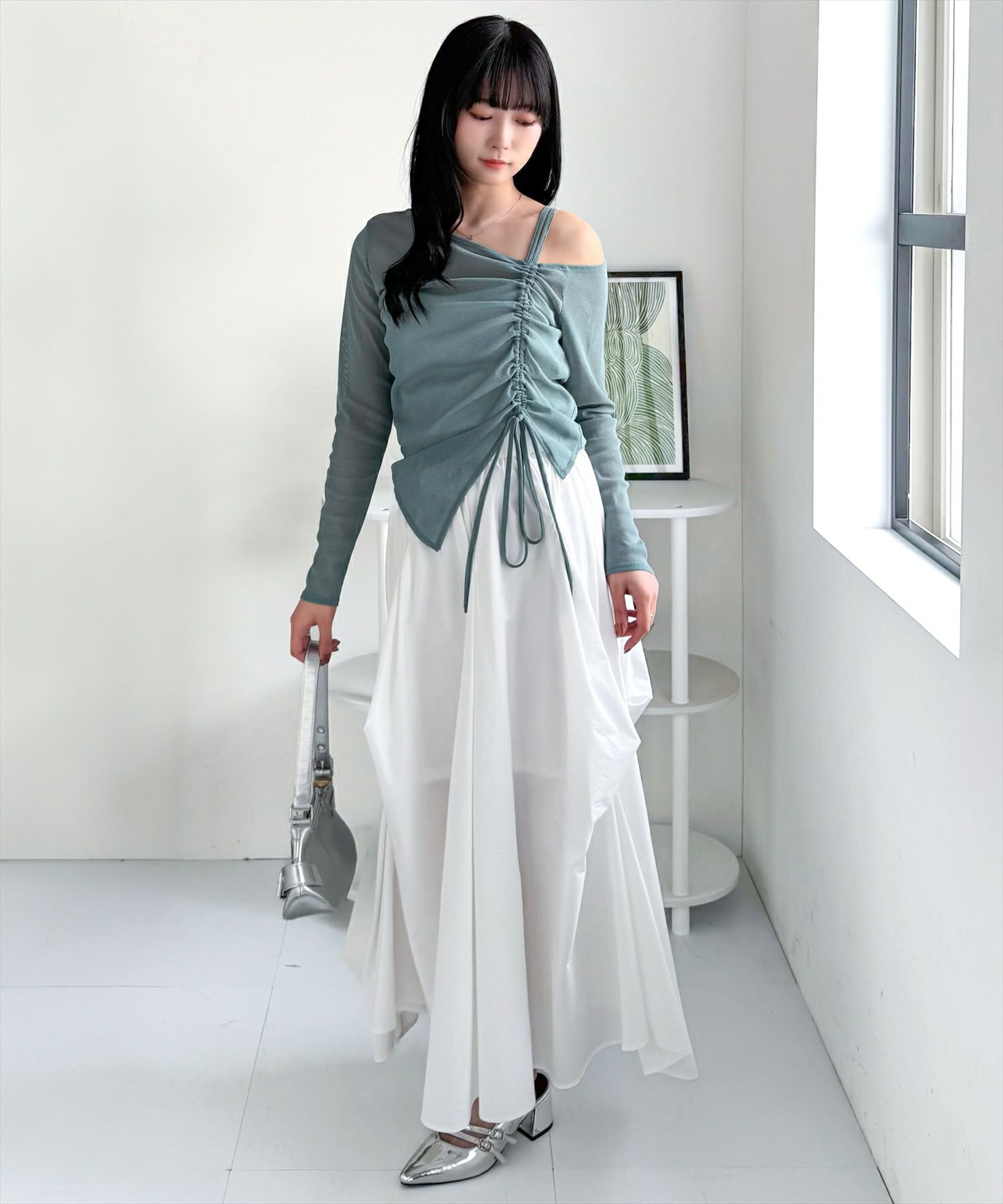 162cm/ミント着用