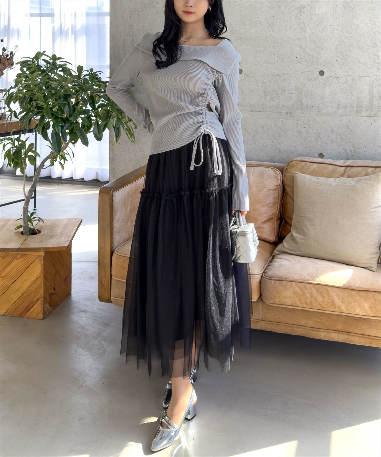 162cm/ライトグレー着用