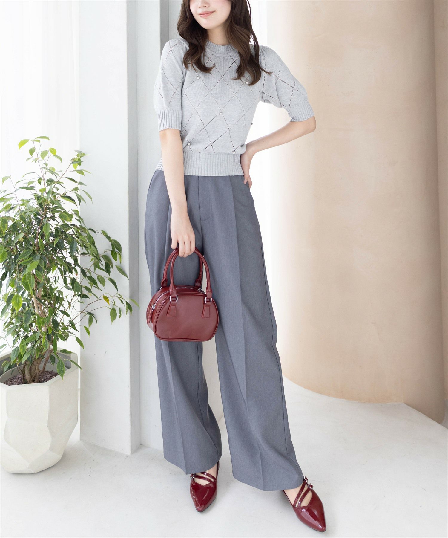 161cm/ライトグレー着用