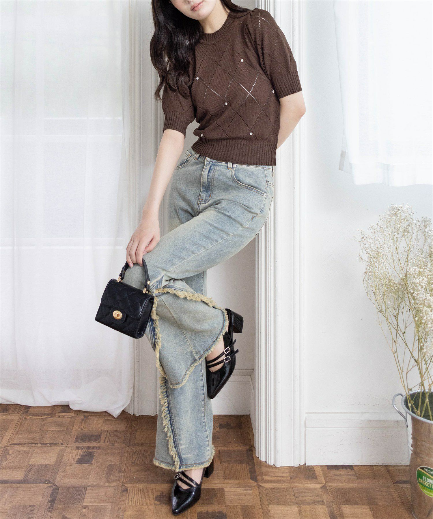 161cm/ブラウン着用