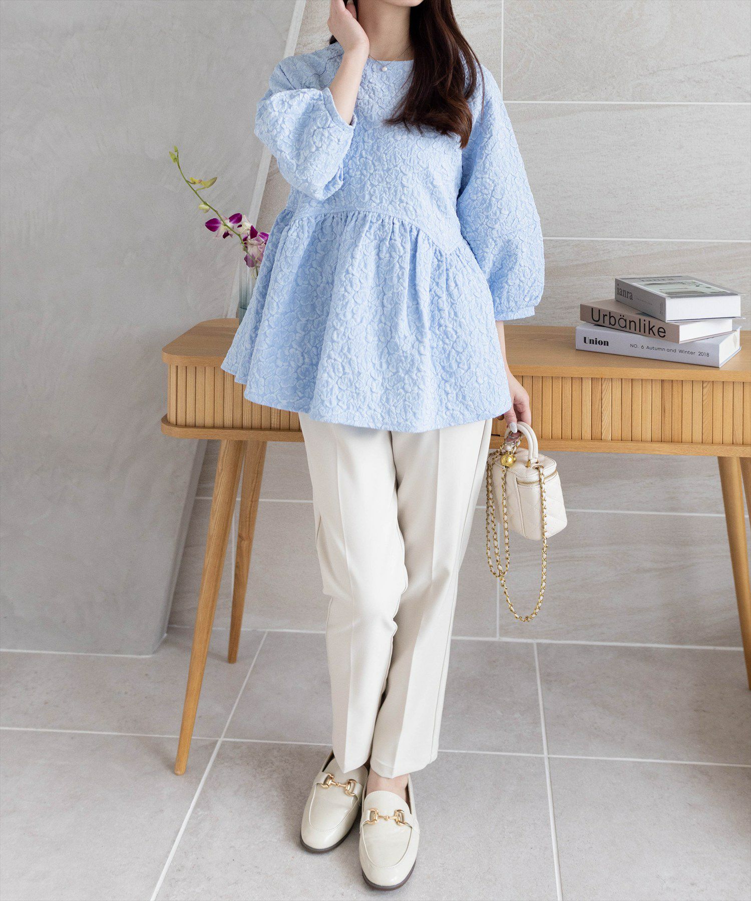 CLEAR BASIC フクレジャガードペプラムブラウス[CL9120] | レディース