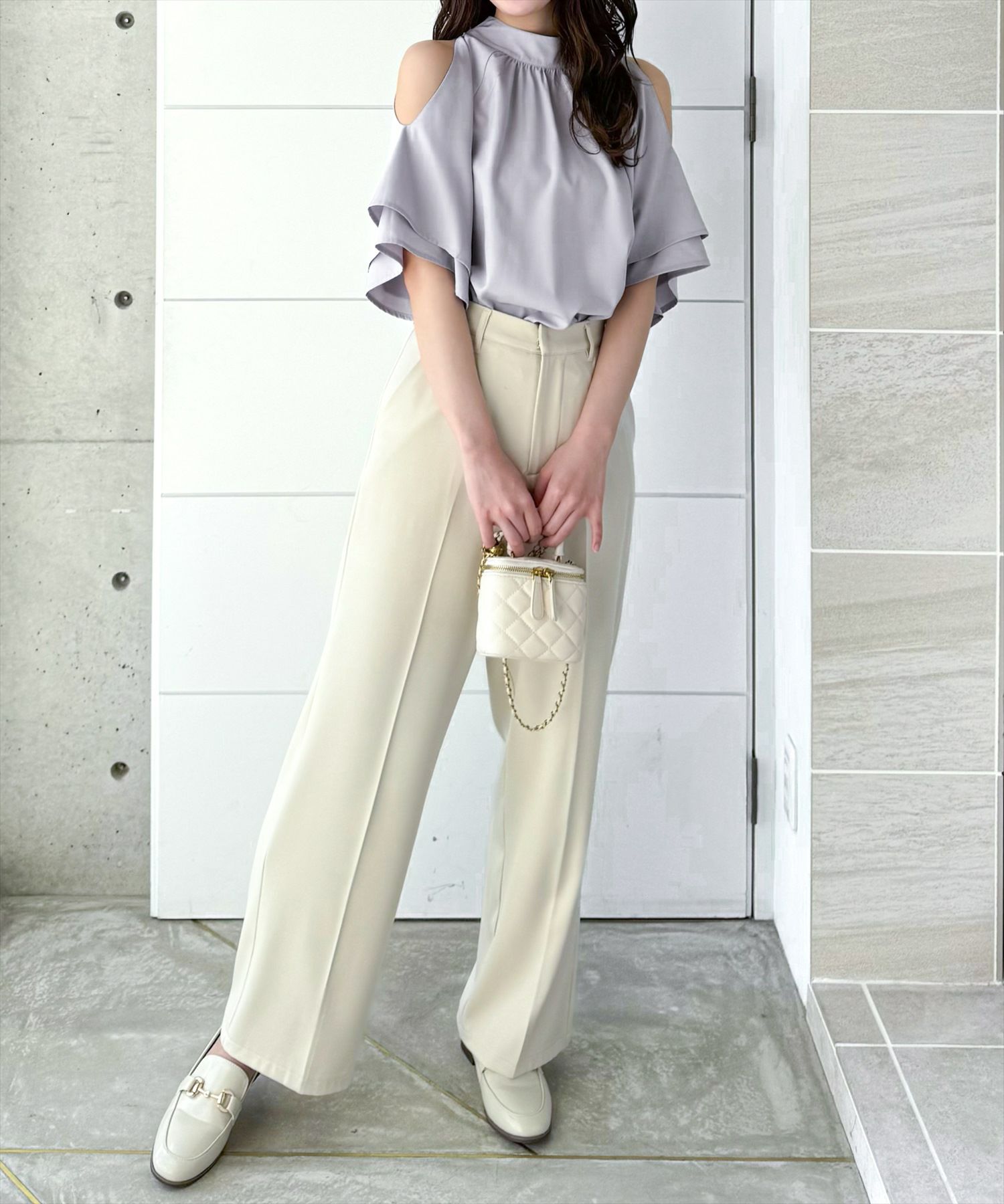 161cm/グレー着用