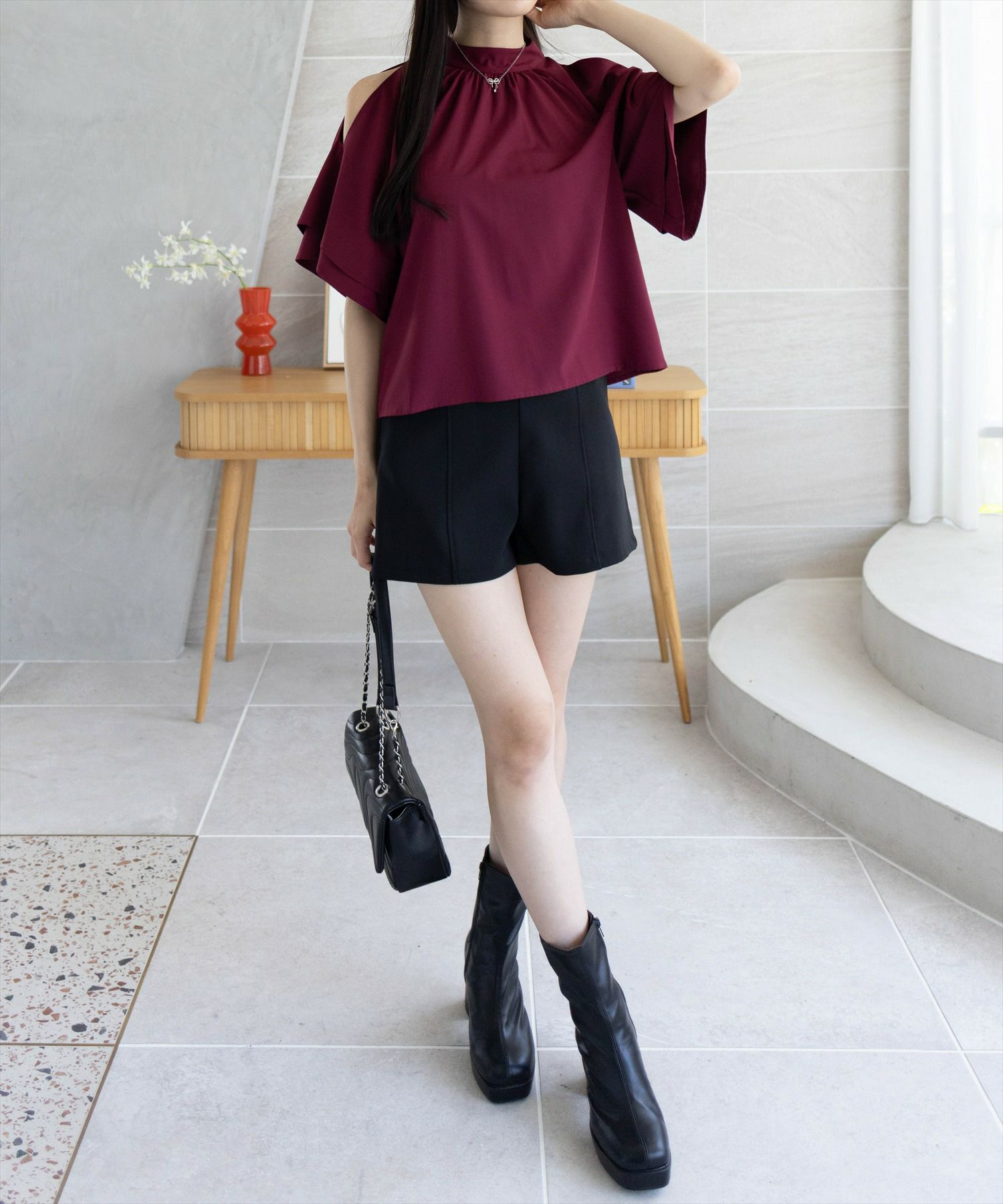 165cm/ボルドー着用