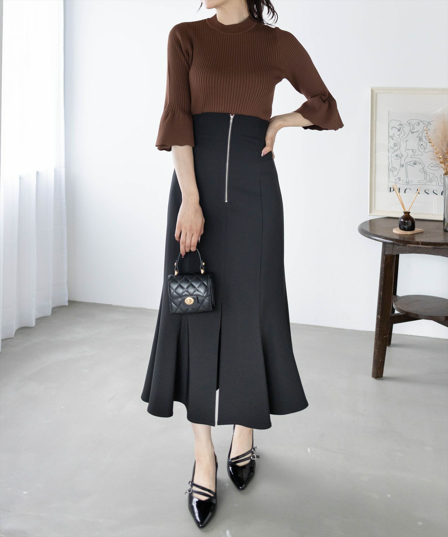 163cm/ブラウン着用