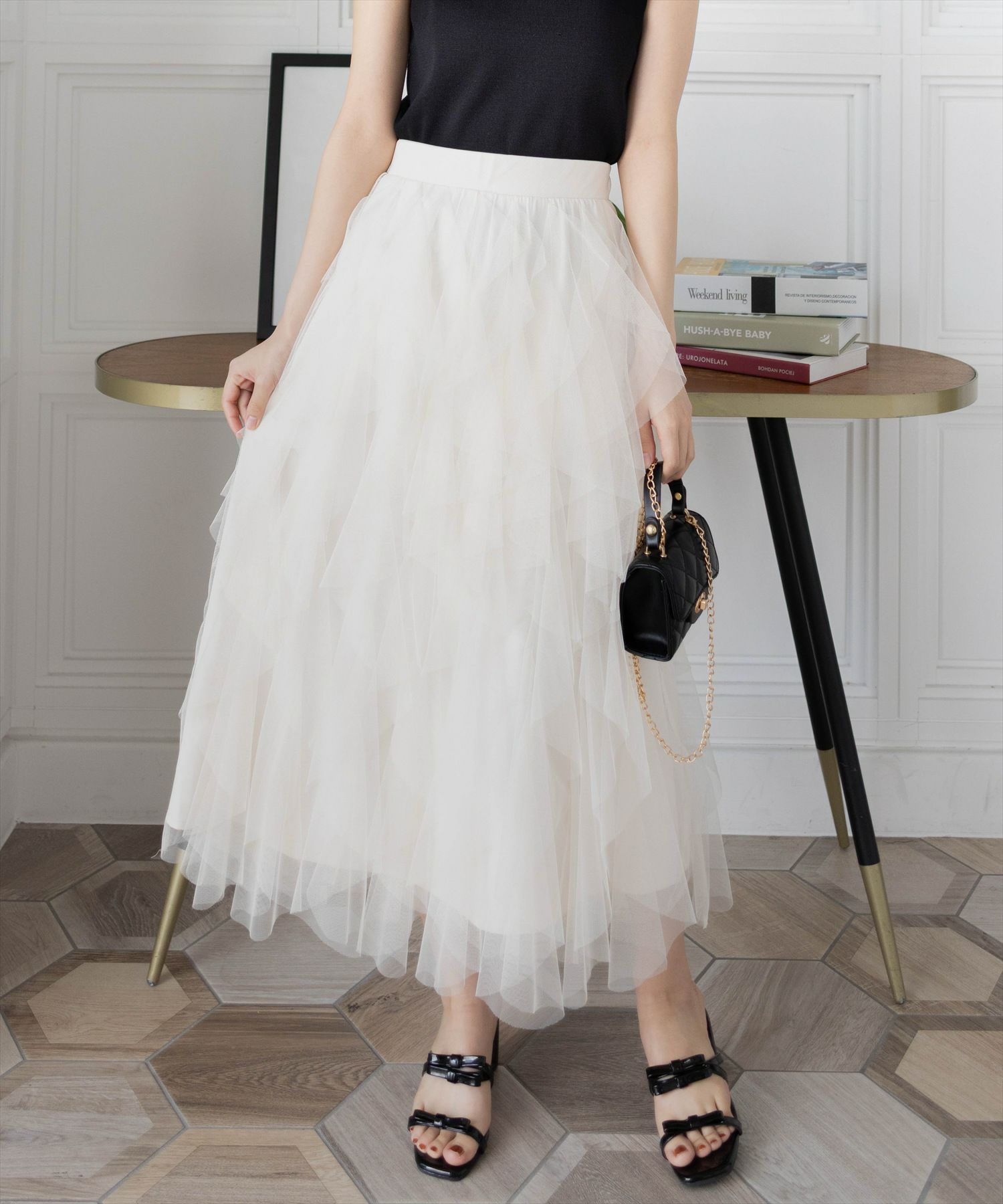 clear≪AW新作/再入荷≫シアーフリルリブニットトップス[CL9187