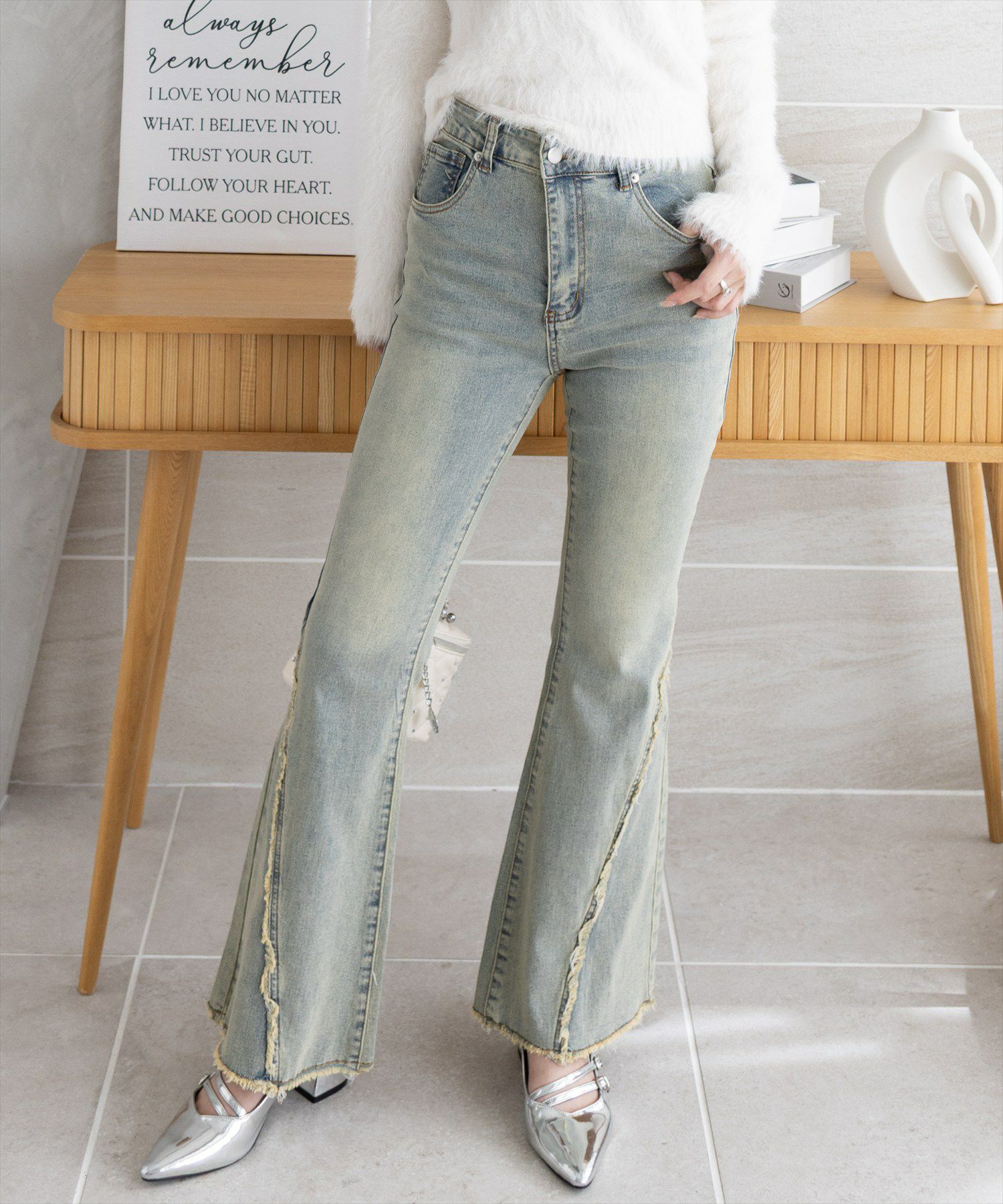 clear≪新色追加≫ラインストーンフレアデニム[CL9308] | レディース