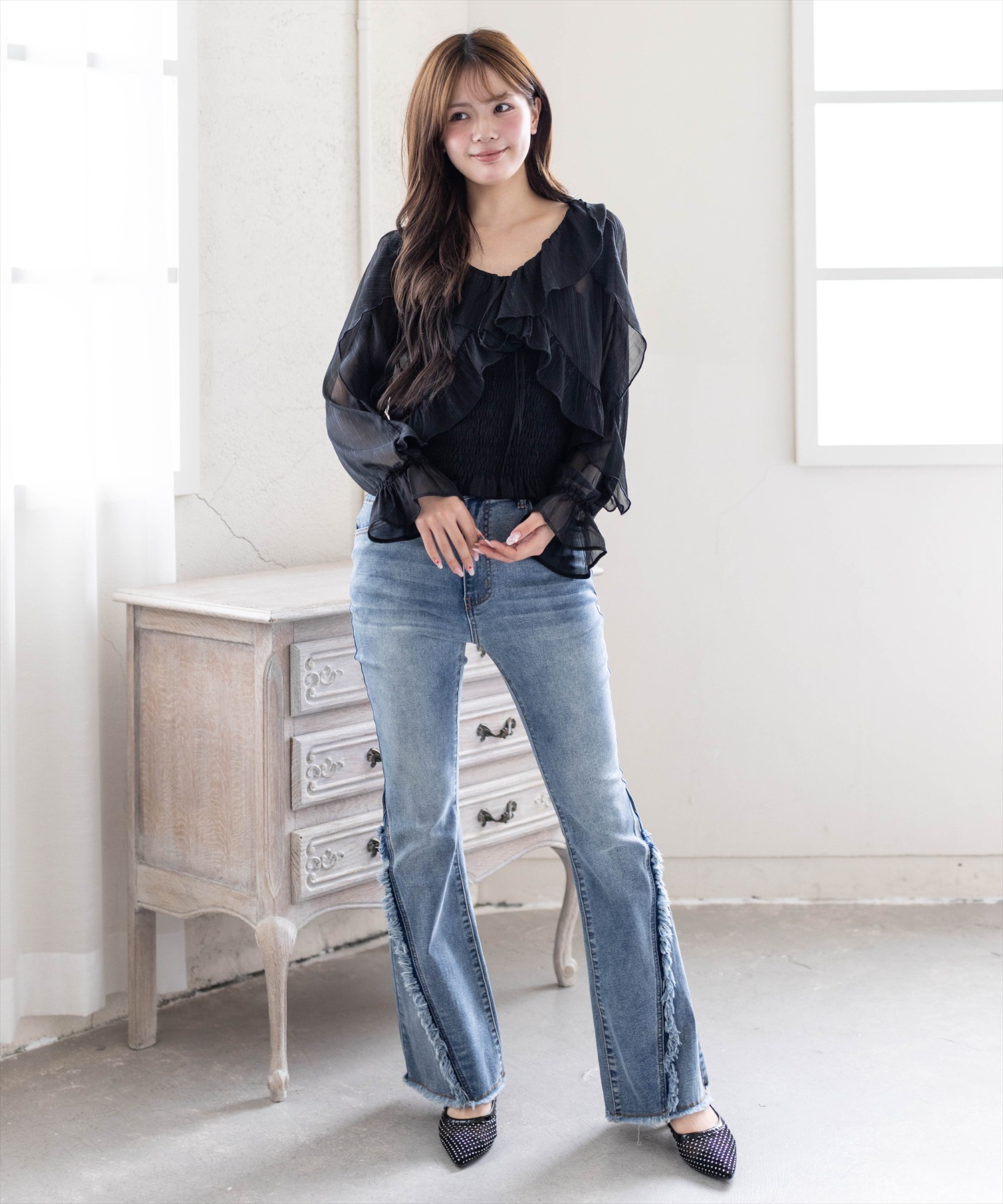 162cm/ブラック着用