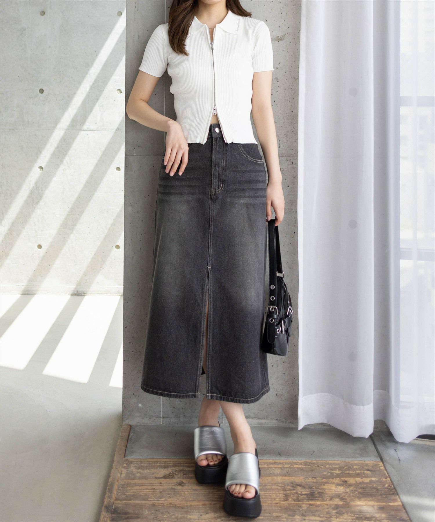 161cm/オフホワイト着用