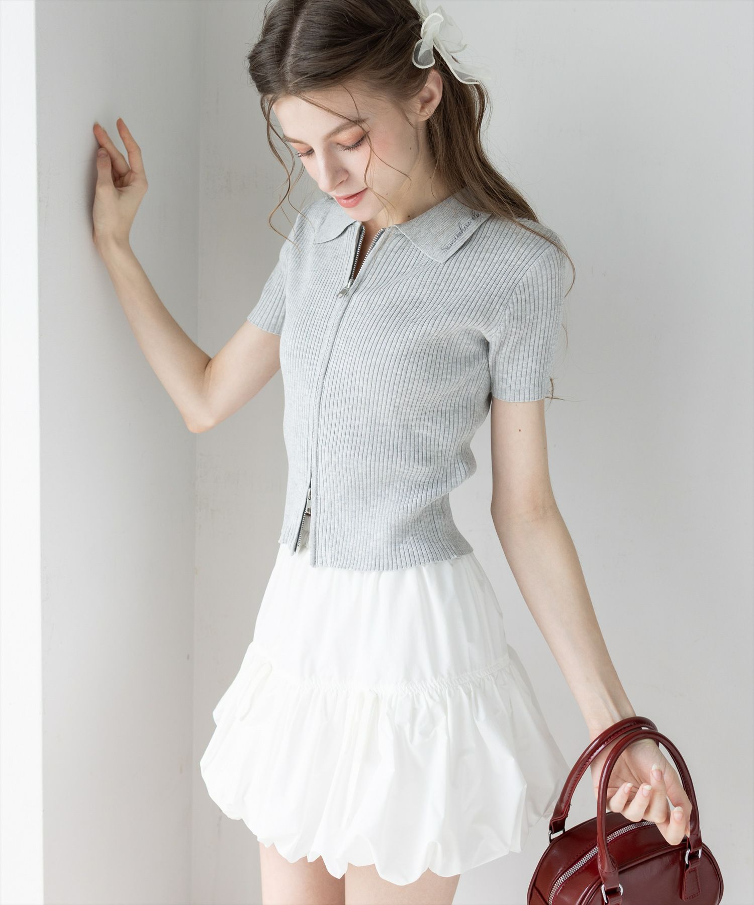 173cm/グレー着用