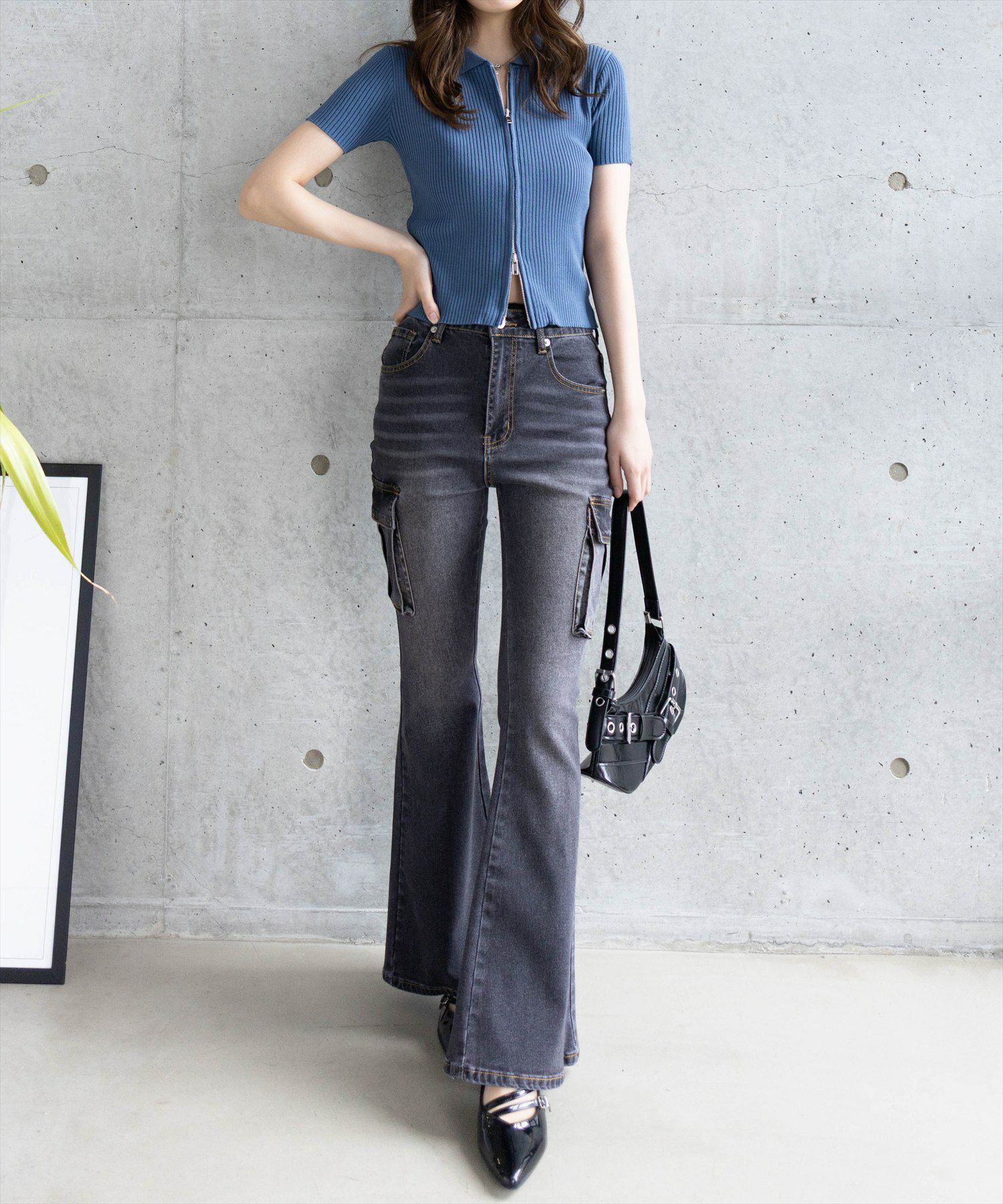 161cm/ネイビー着用