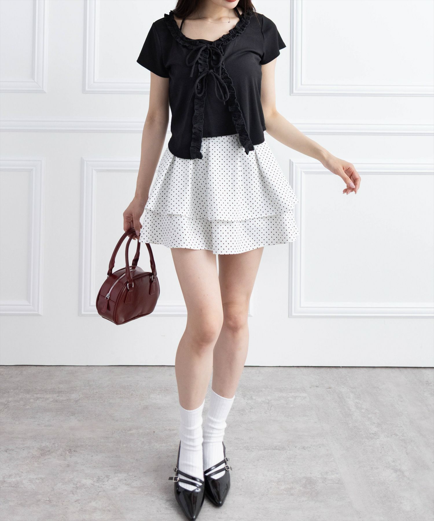 162㎝/ホワイト×ドット