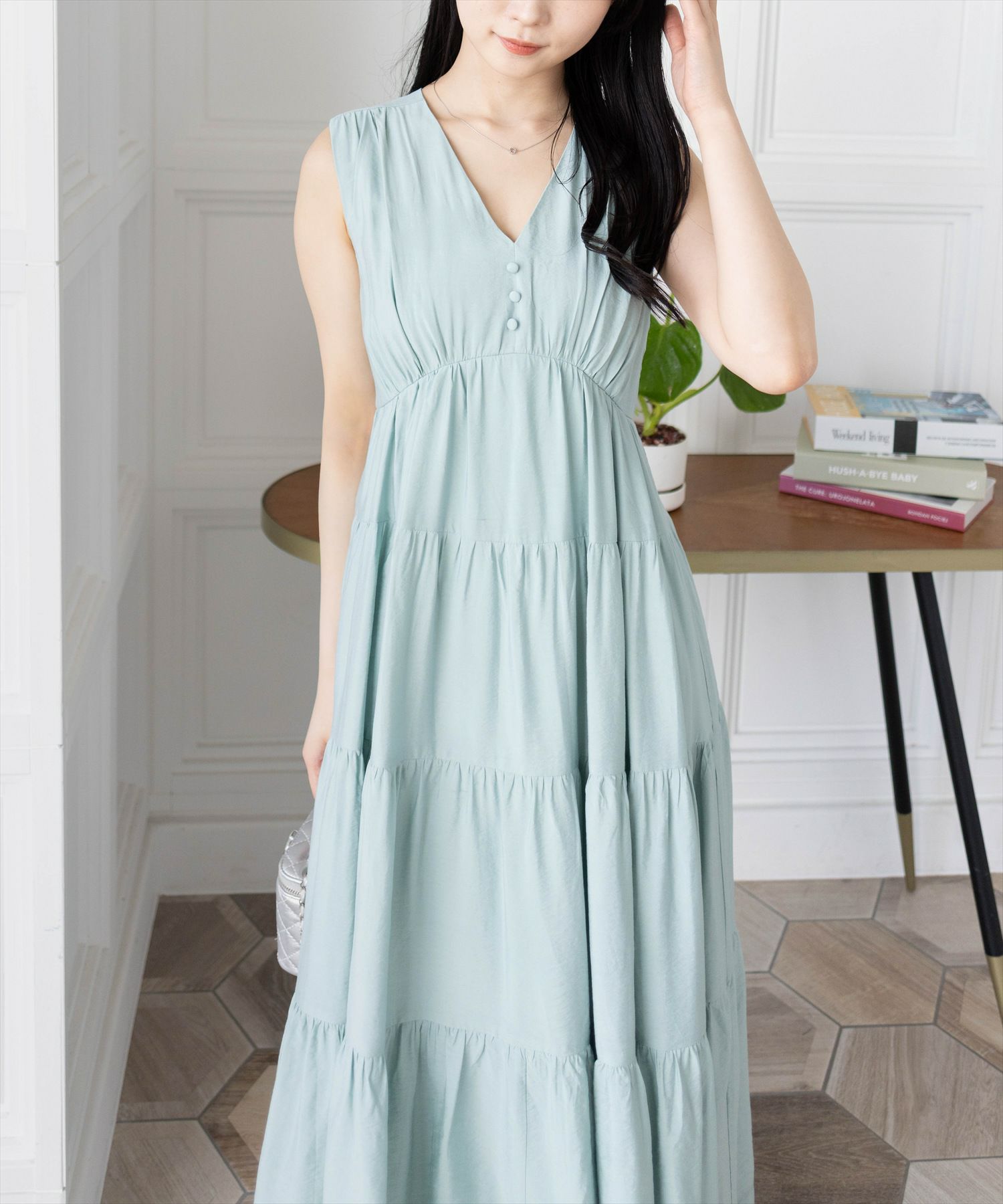 162cm/ミント着用