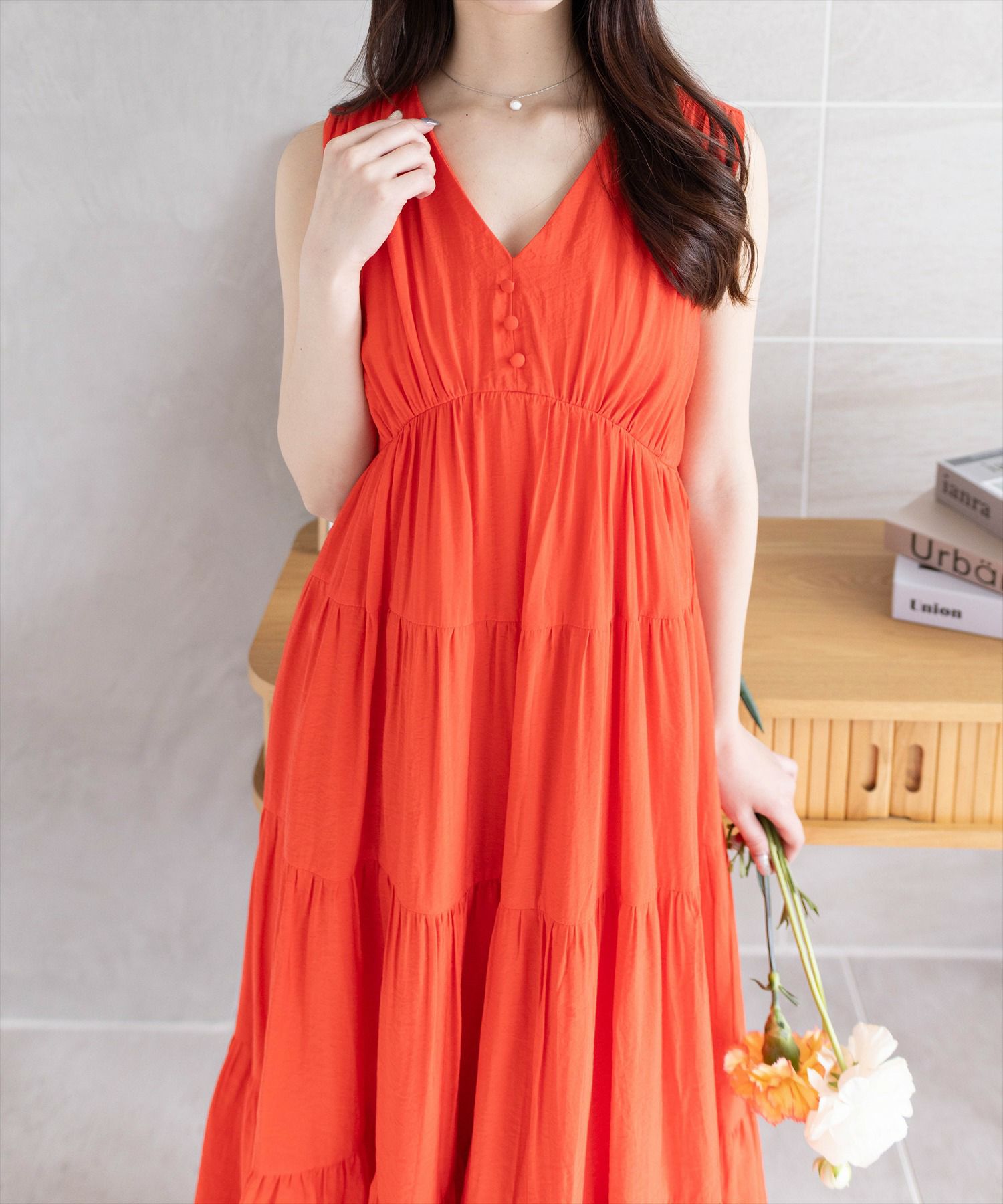 153cm/オレンジ着用