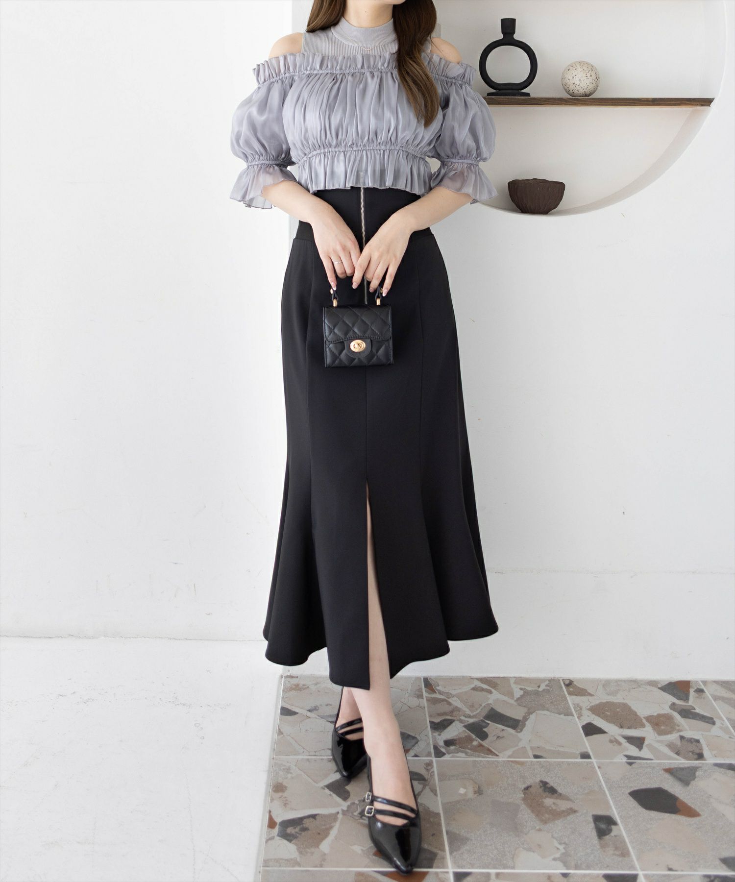 163cm/グレー着用