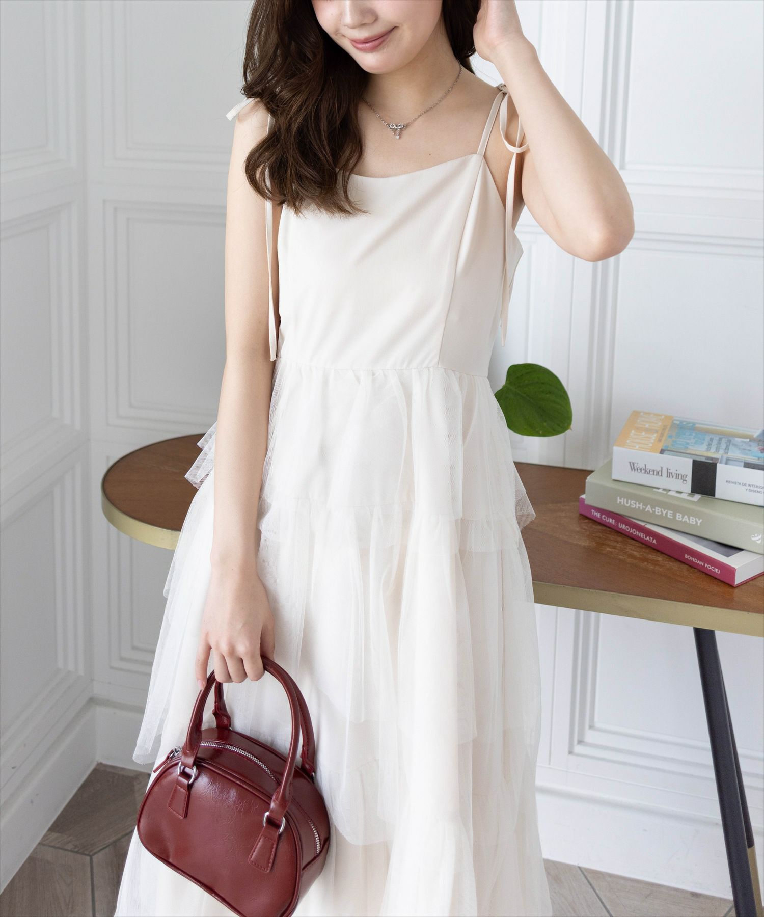 161cm/アイボリー着用