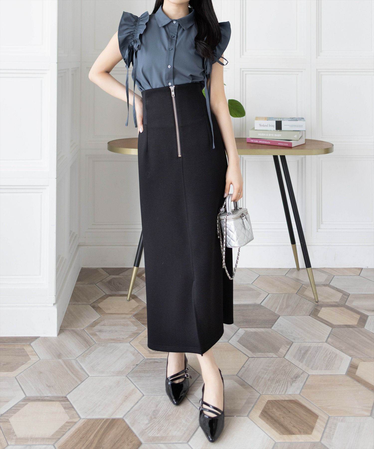 162cm/チャコールグレー着用