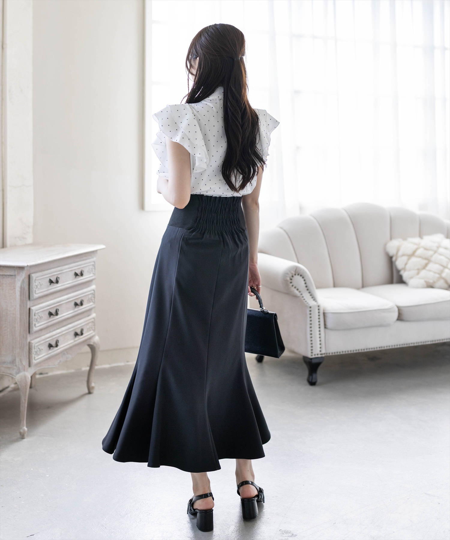 162cm/アイボリー F着用