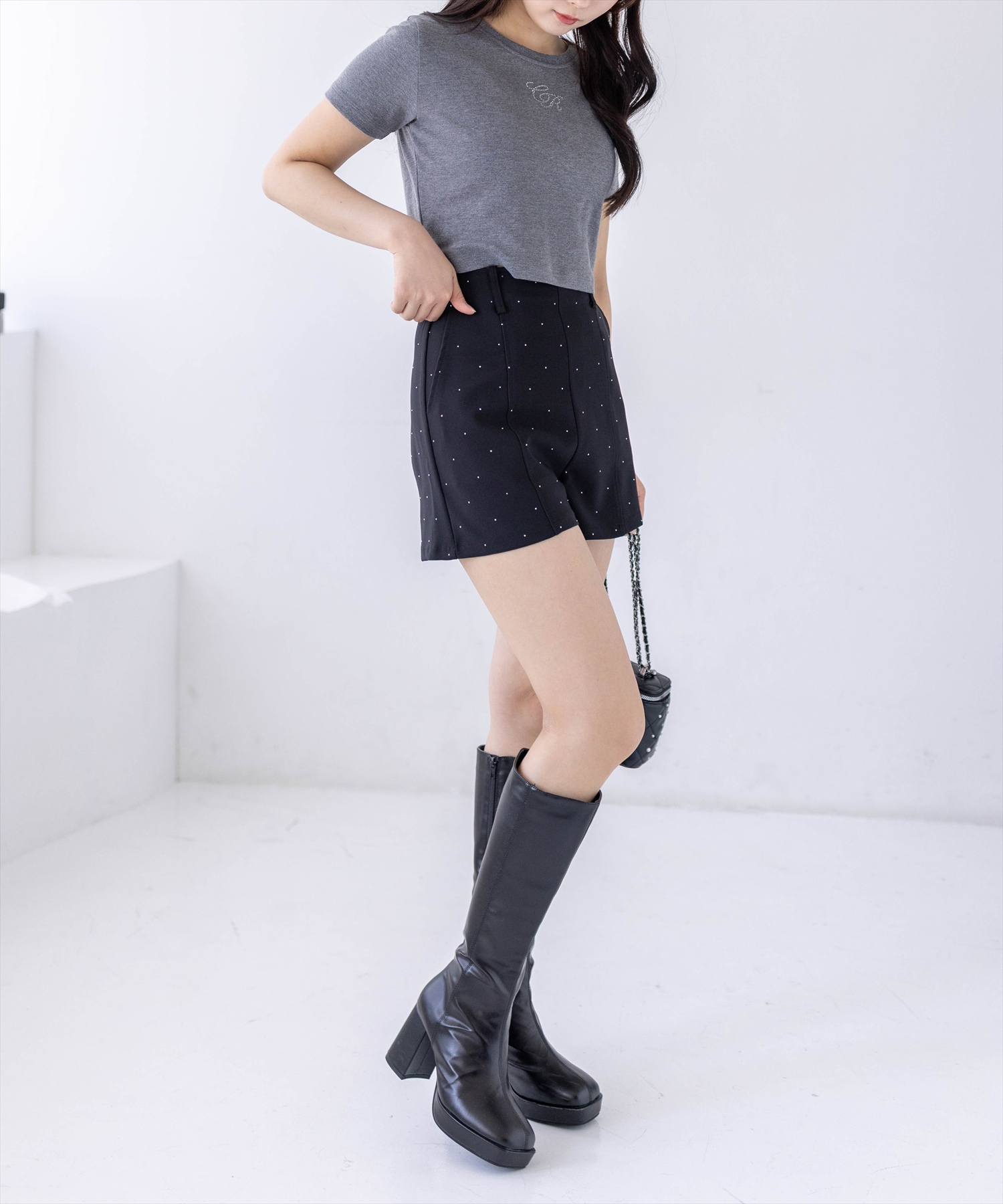 163cm/アイボリー着用