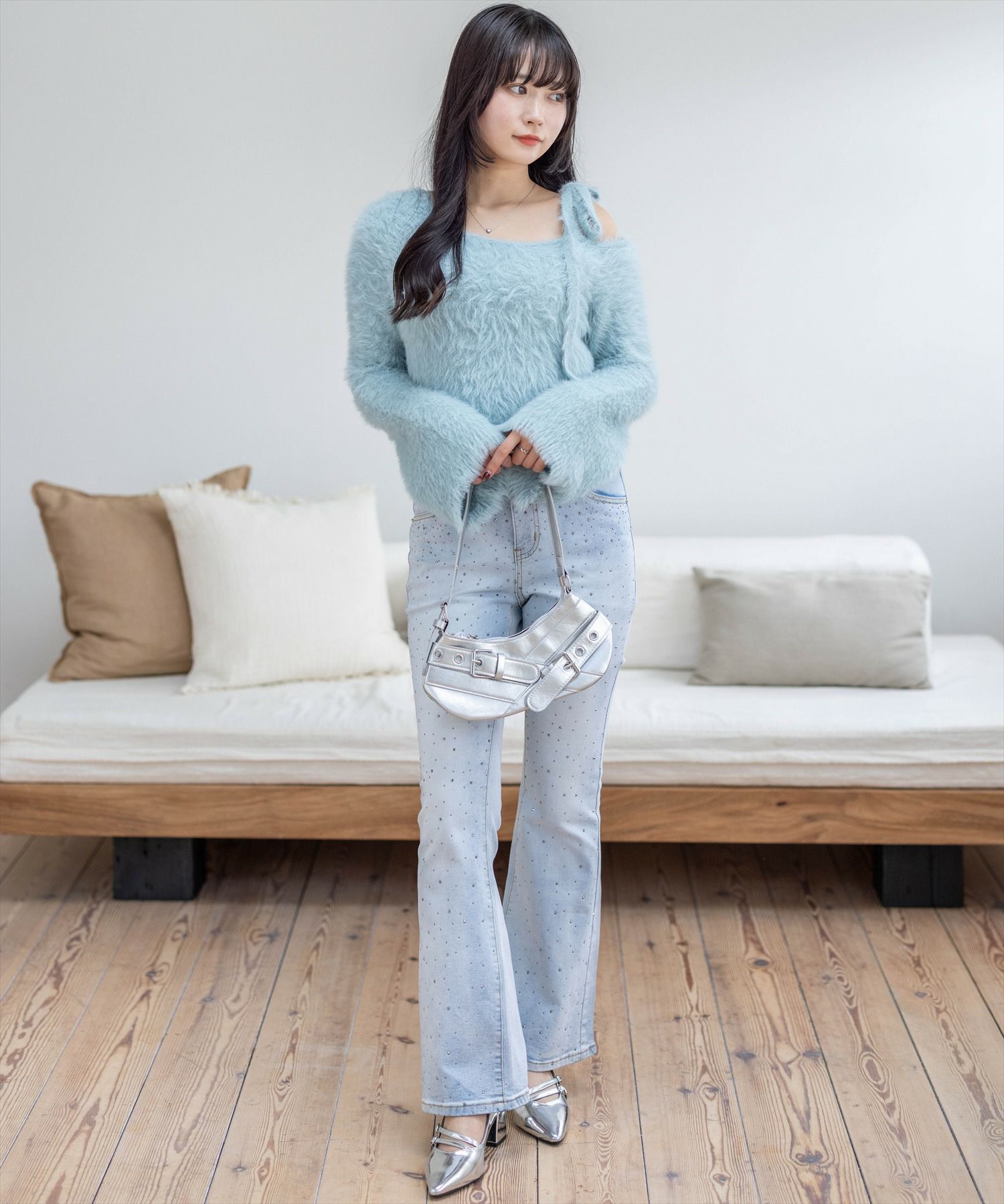 162cm/ライトブルー S着用