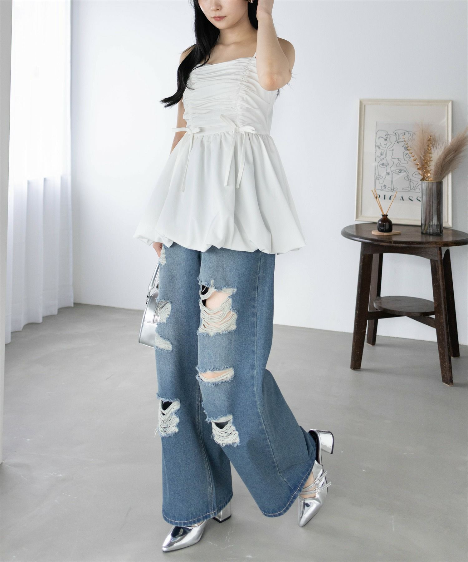 162cm/オフホワイト着用