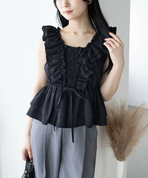 clear フリルデザインペプラムブラウス[CL9257] | レディース