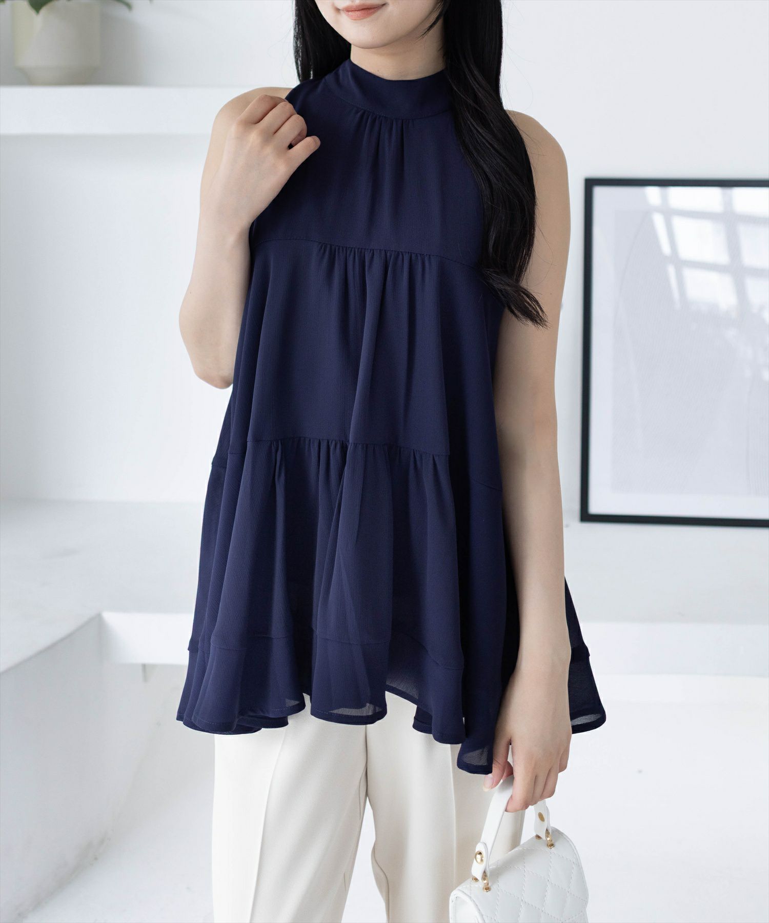 CLEAR BASIC ボウタイリボンティアードブラウス[CL9264] | レディース