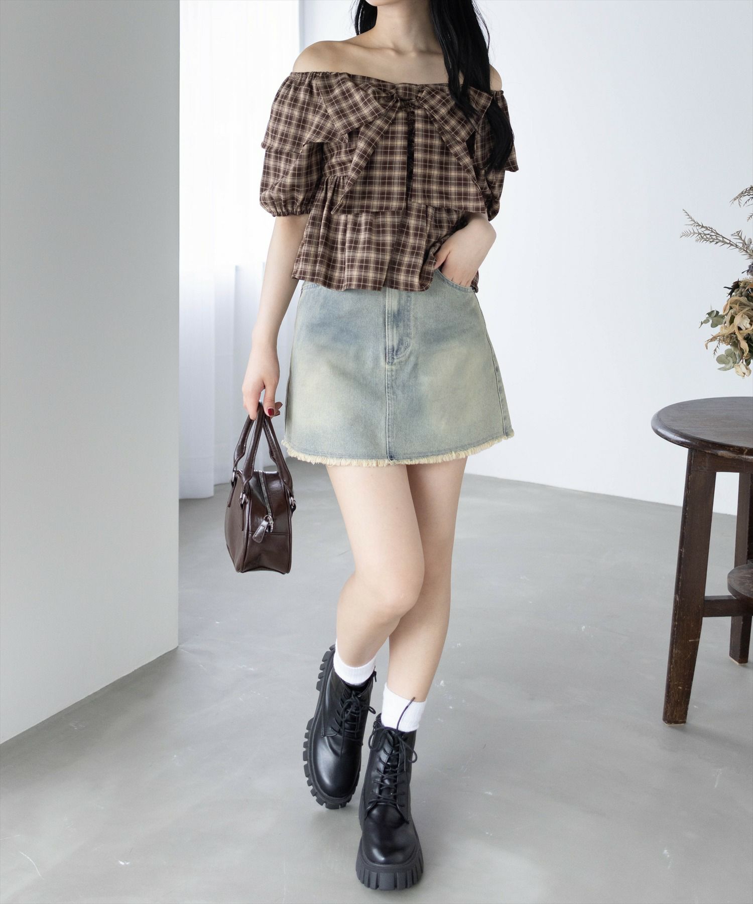 162cm/ブラウン着用