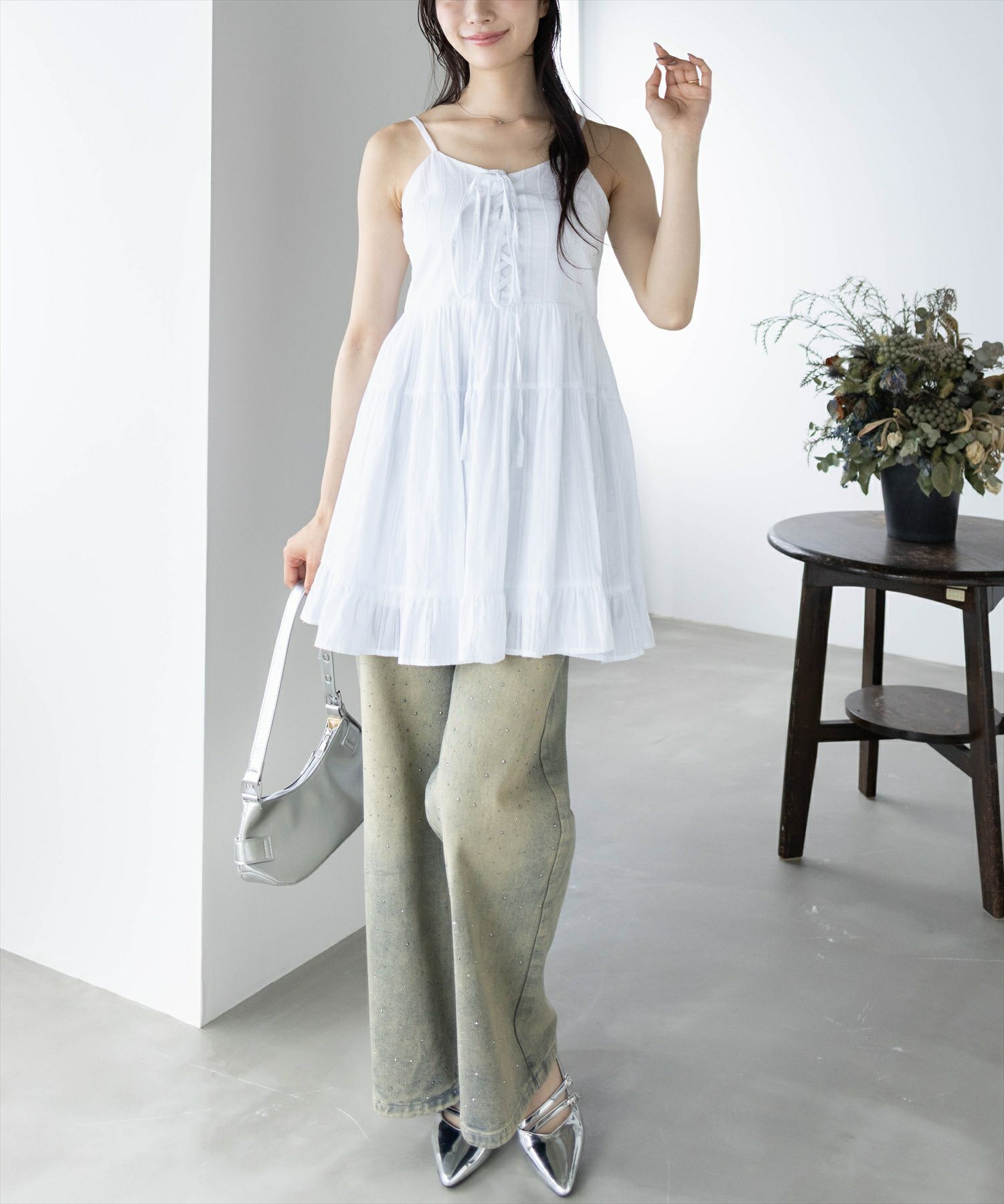 clear レースアップキャミワンピース[CL9292] | レディース