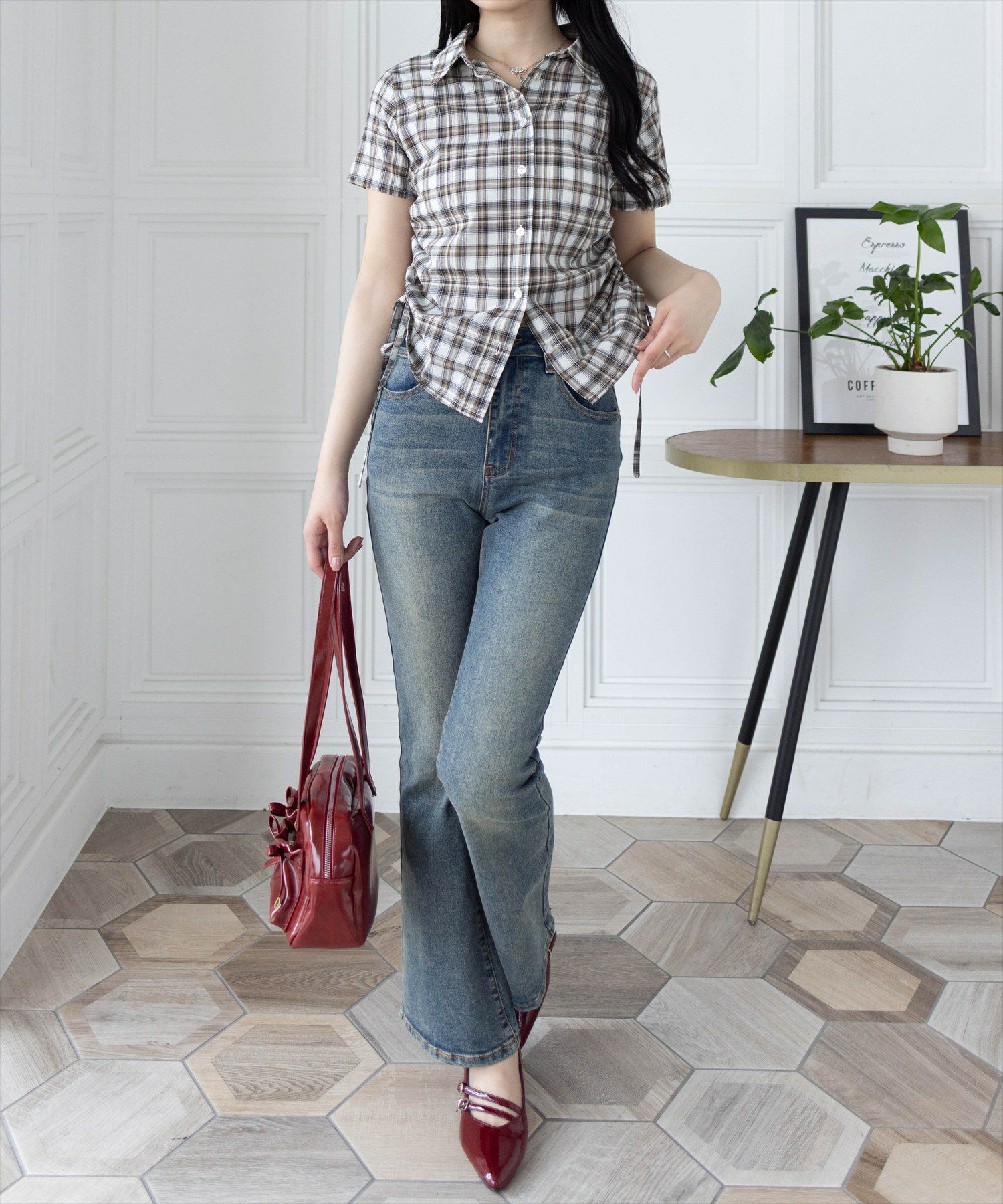 162cm/ベージュ着用