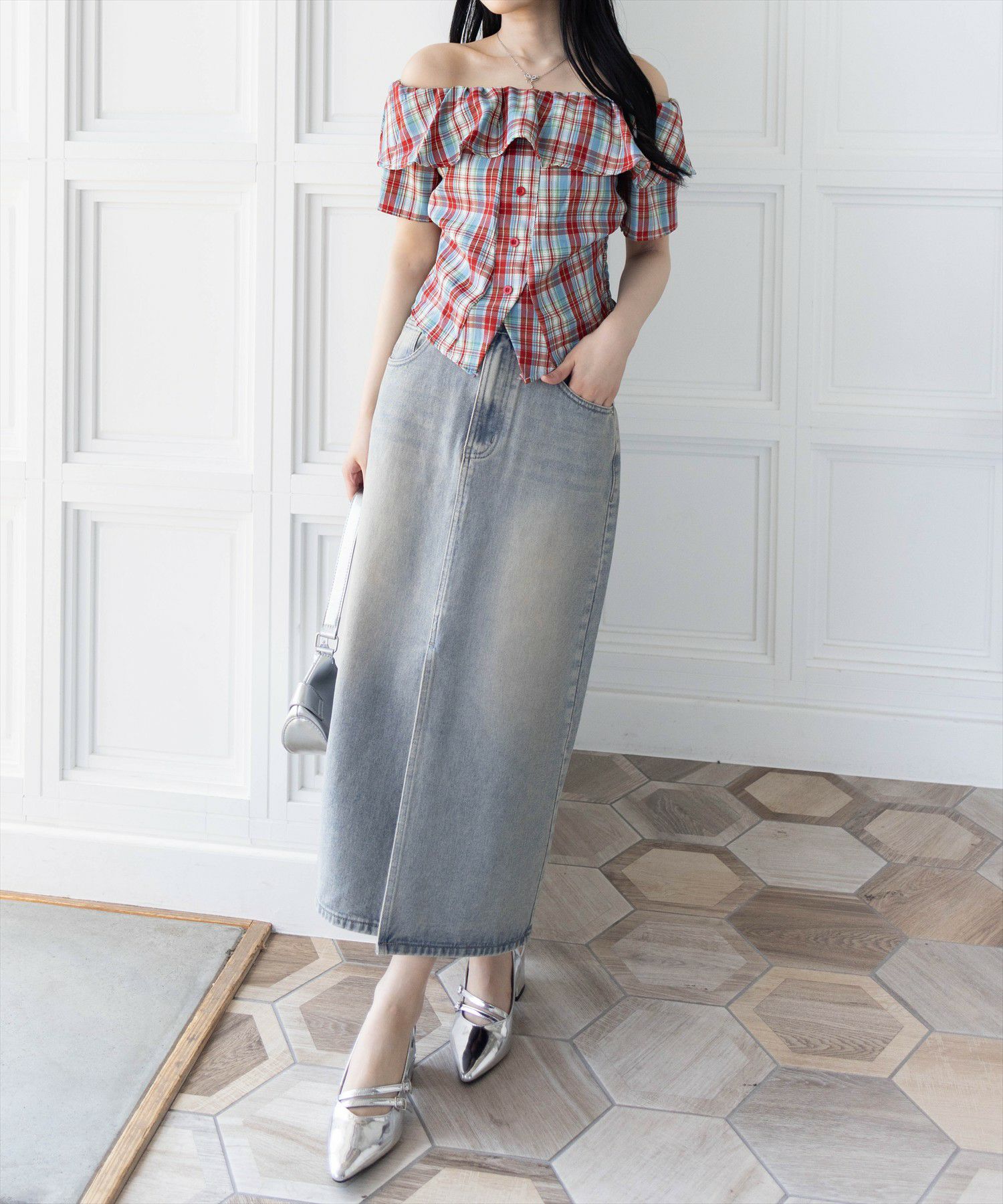 162cm/レッド着用