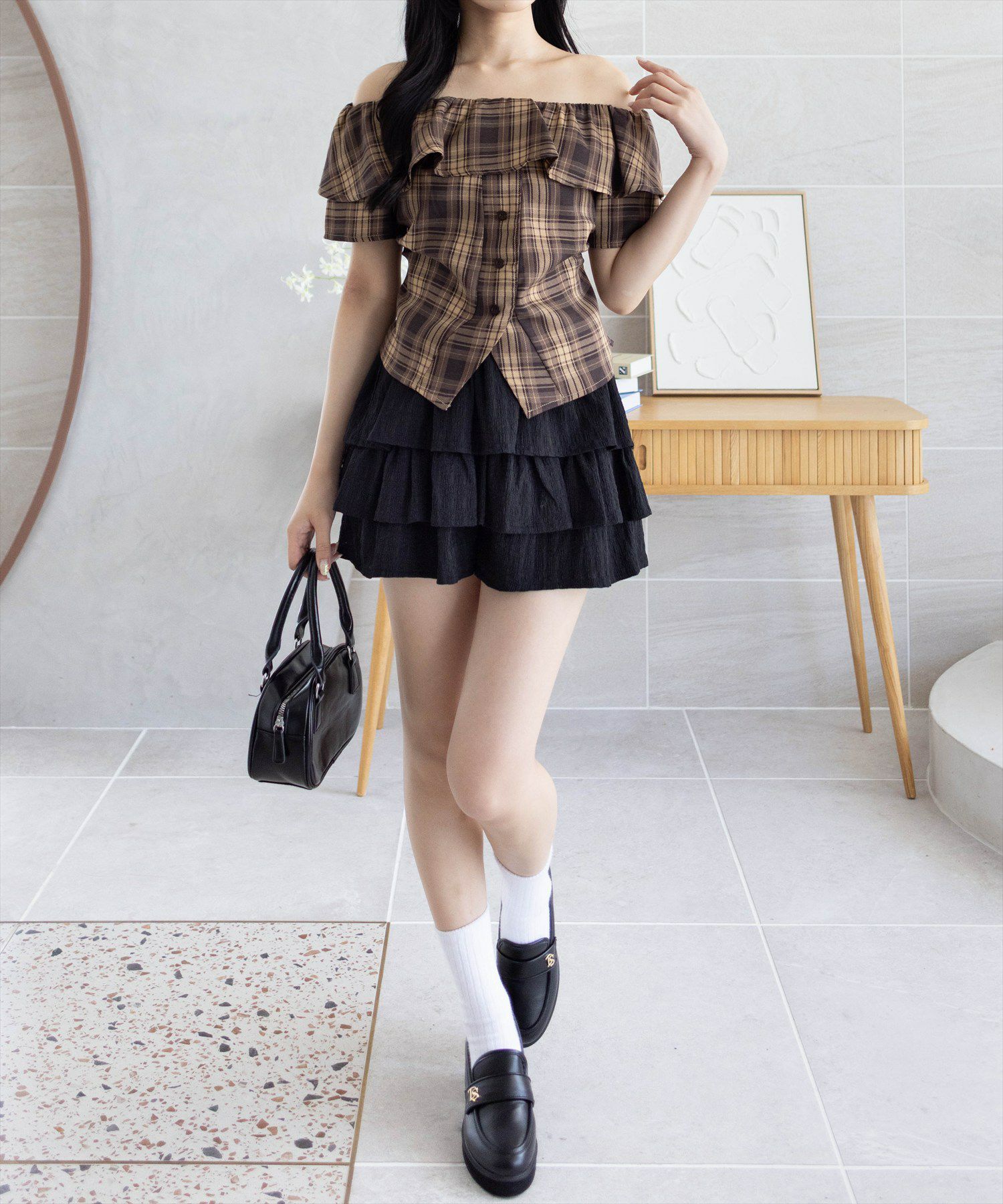 162cm/ブラウン着用