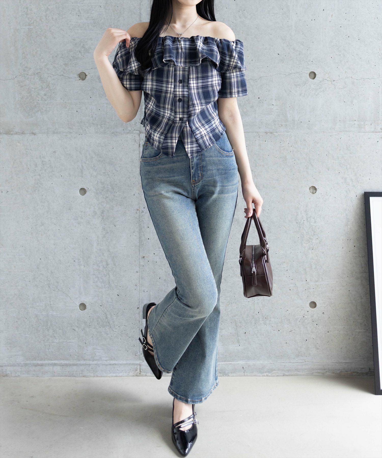 162cm/ネイビー着用