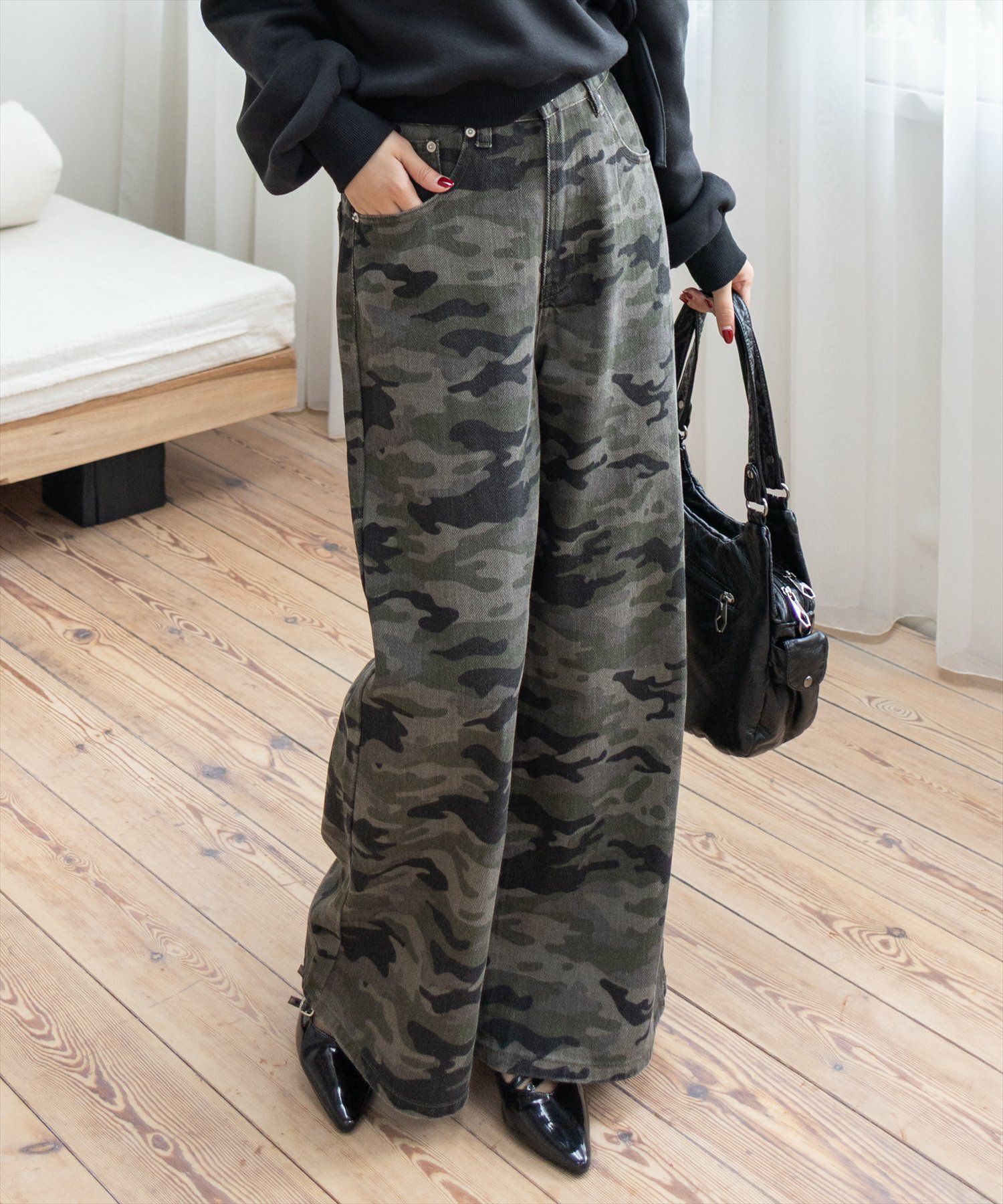 clear 迷彩柄ワイドパンツ[CL9376] | レディースファッション通販clear