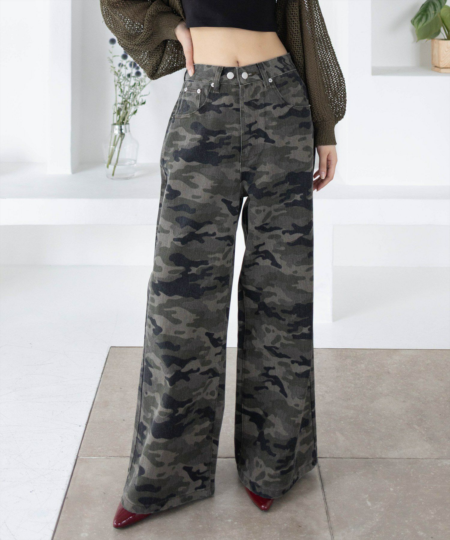 clear 迷彩柄ワイドパンツ[CL9376] | レディースファッション通販clear