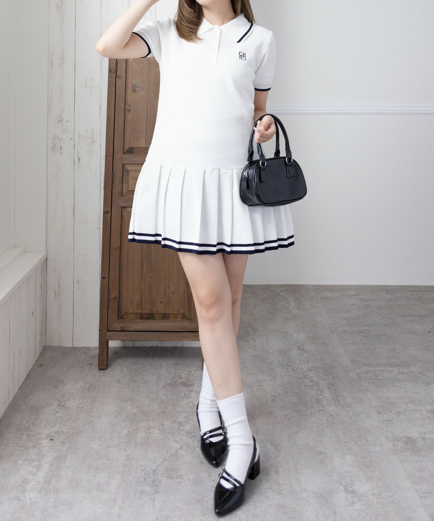160cm/アイボリー着用