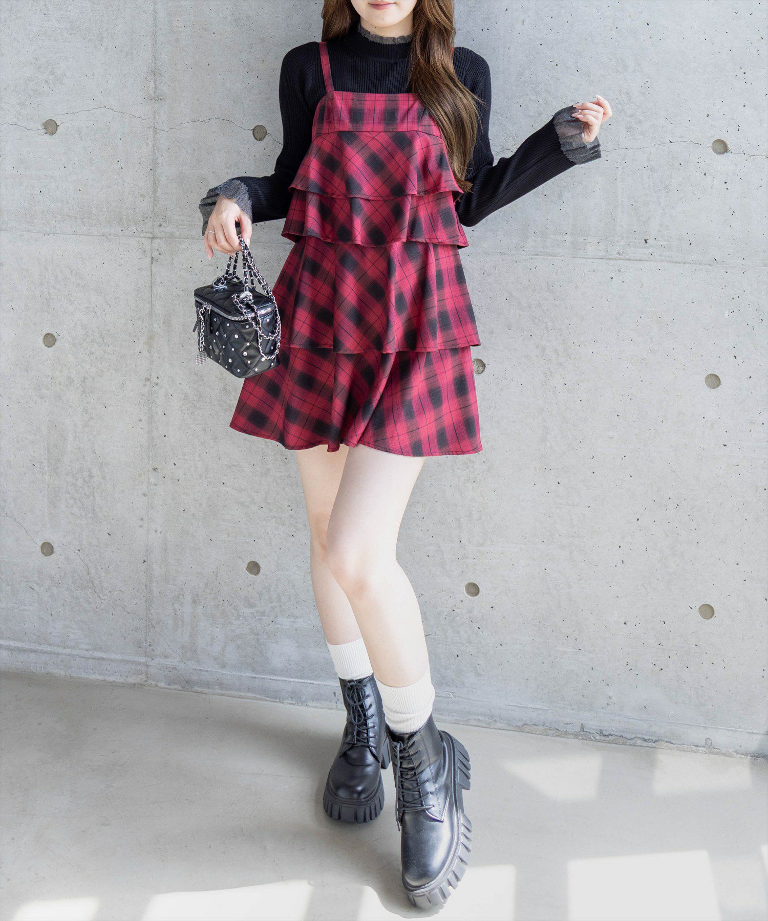 163cm/ボルドー着用