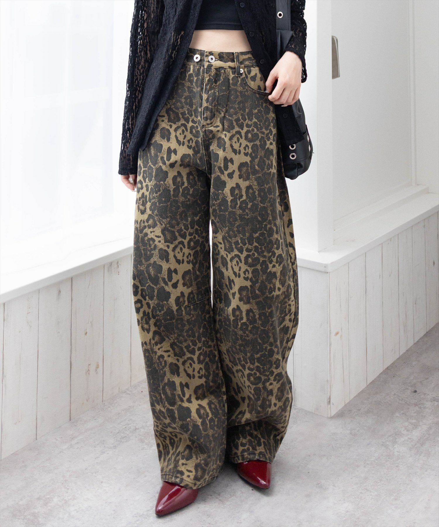 clear ヒョウ柄カーブパンツ[CL9404] | レディースファッション通販