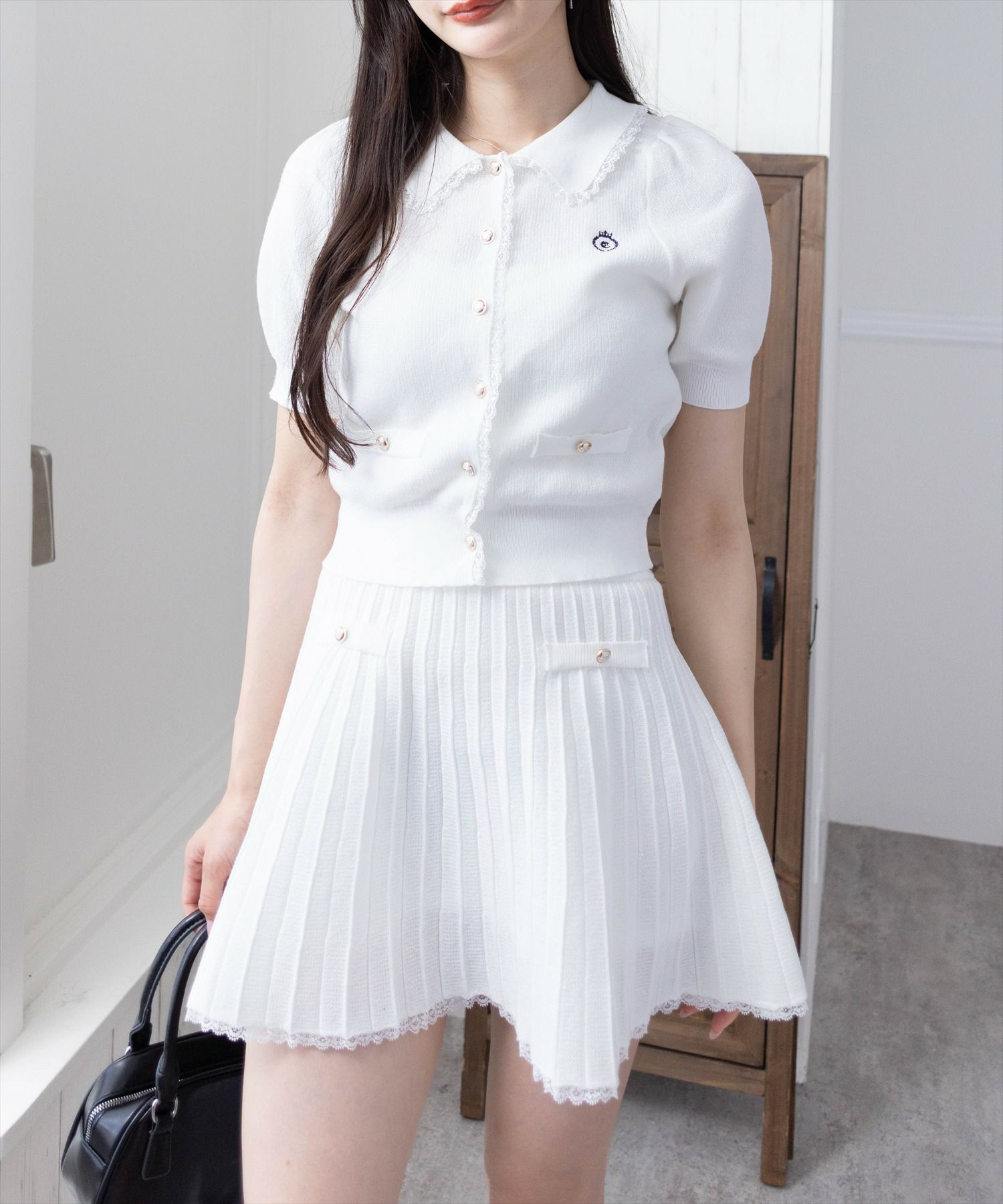 165cm/アイボリー着用