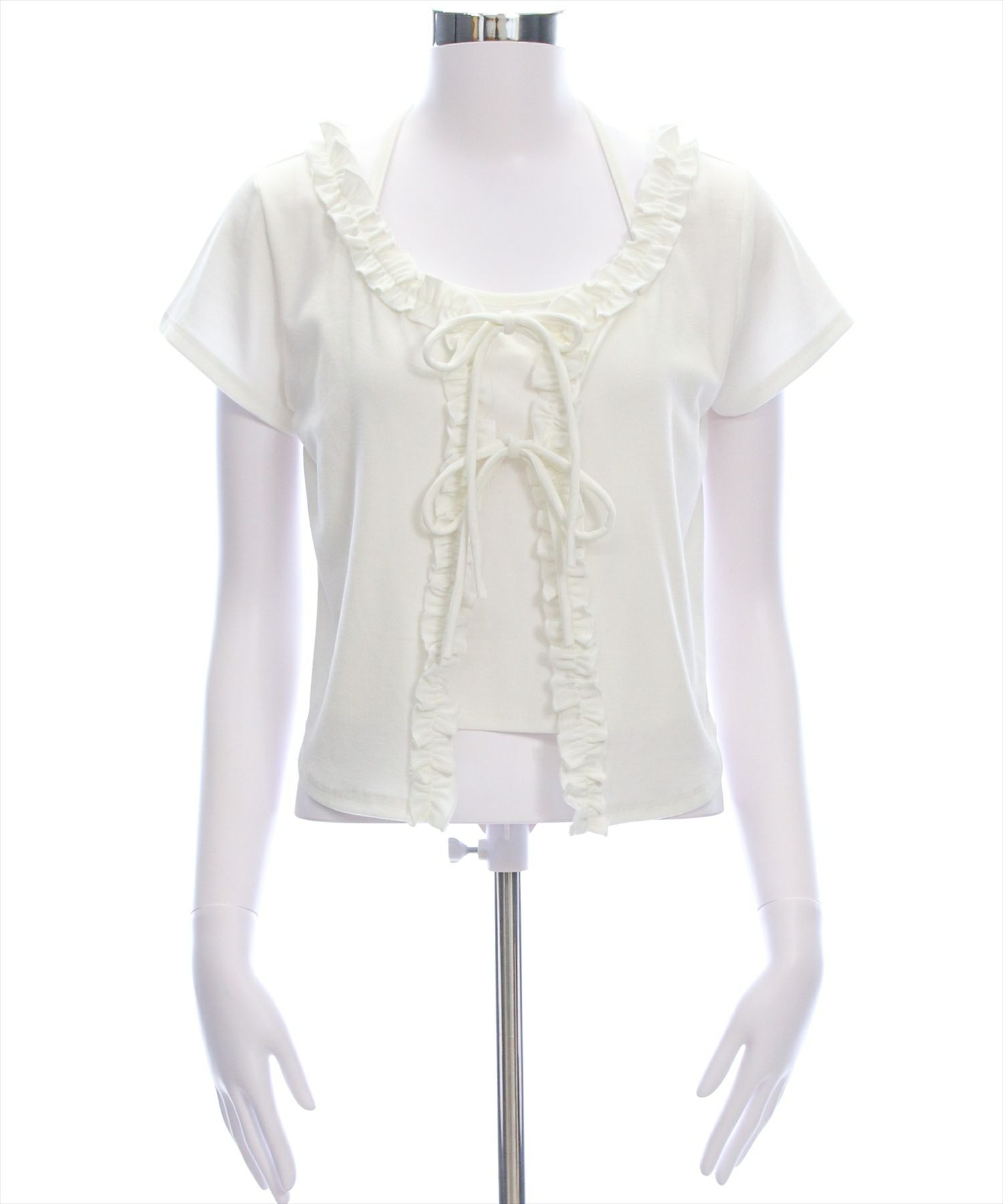 clear インナー付きフリルカットソートップス[CL9403] | レディース