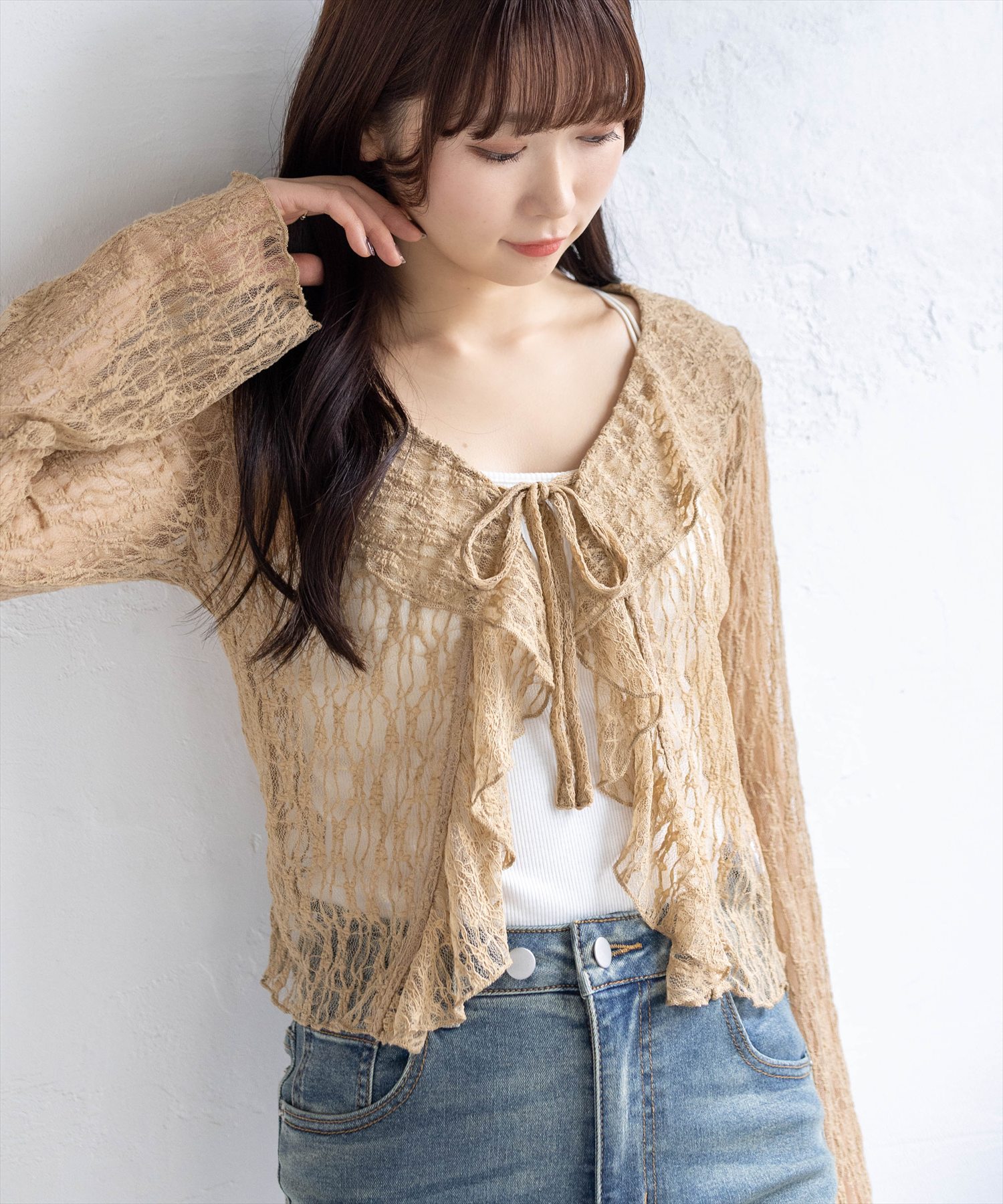 clear フリルレースカーディガン[CL9390] | レディースファッション