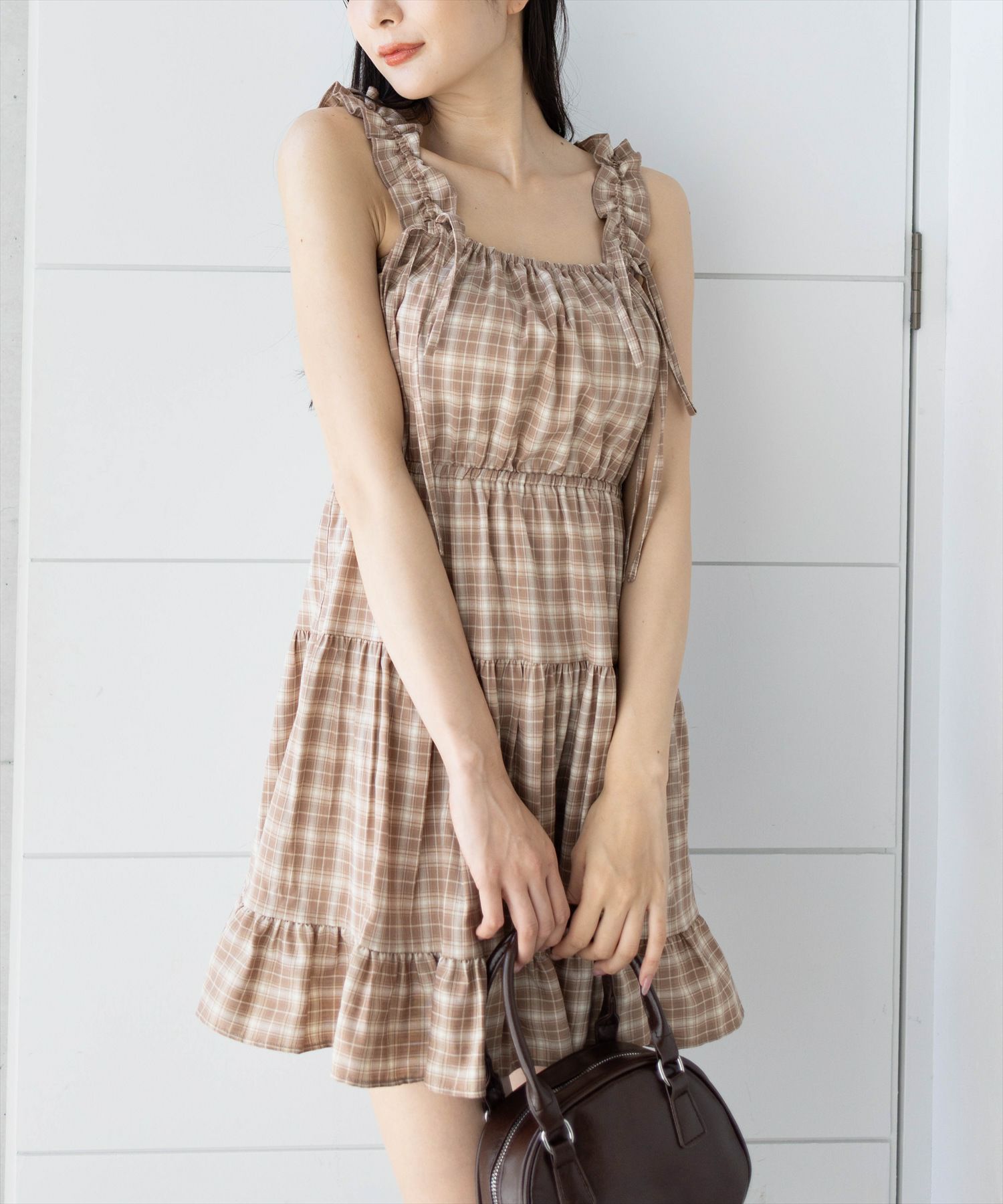 clear リボンフリルミニキャミワンピース[CL9456] | レディース