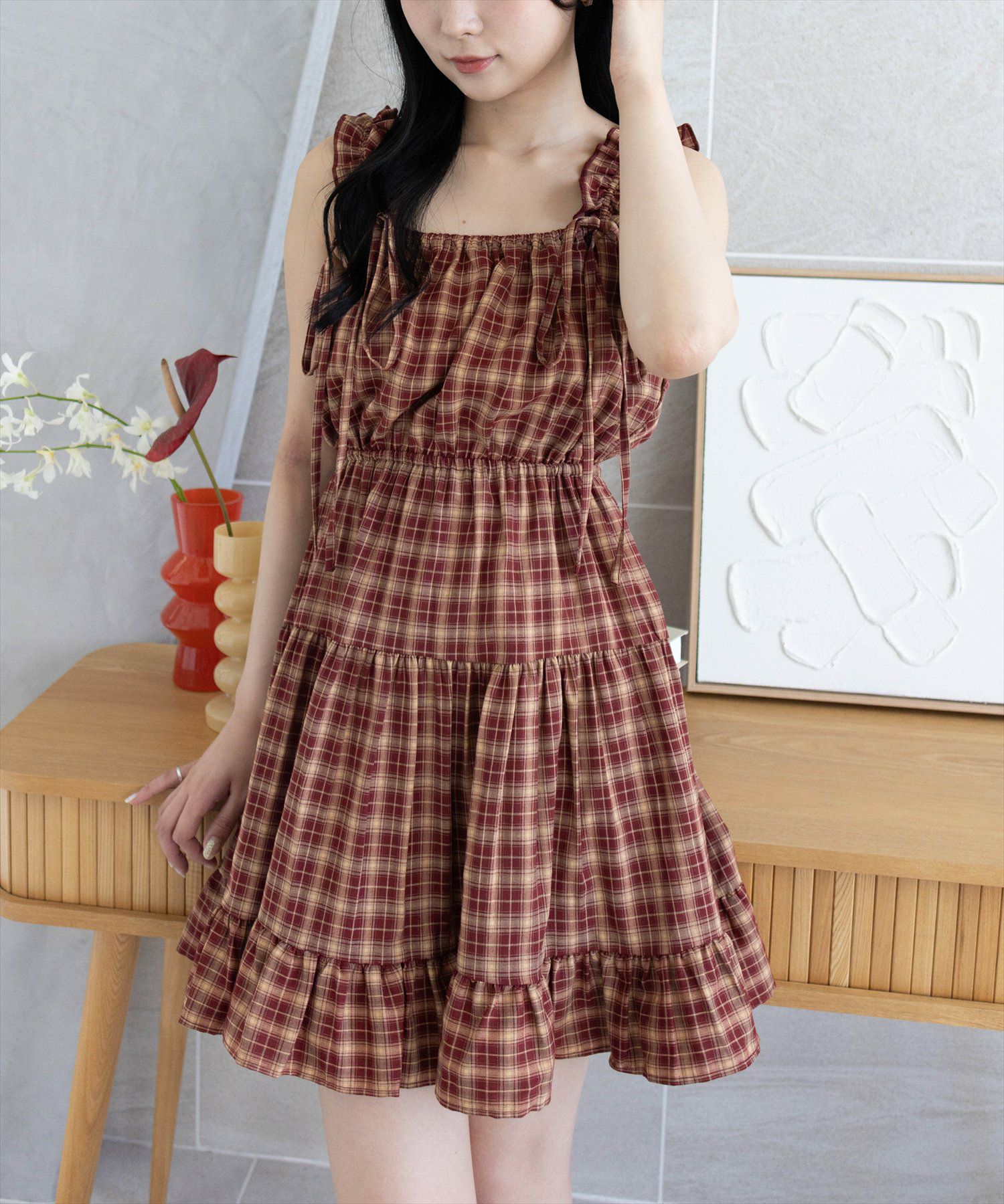 clear リボンフリルミニキャミワンピース[CL9456] | レディース