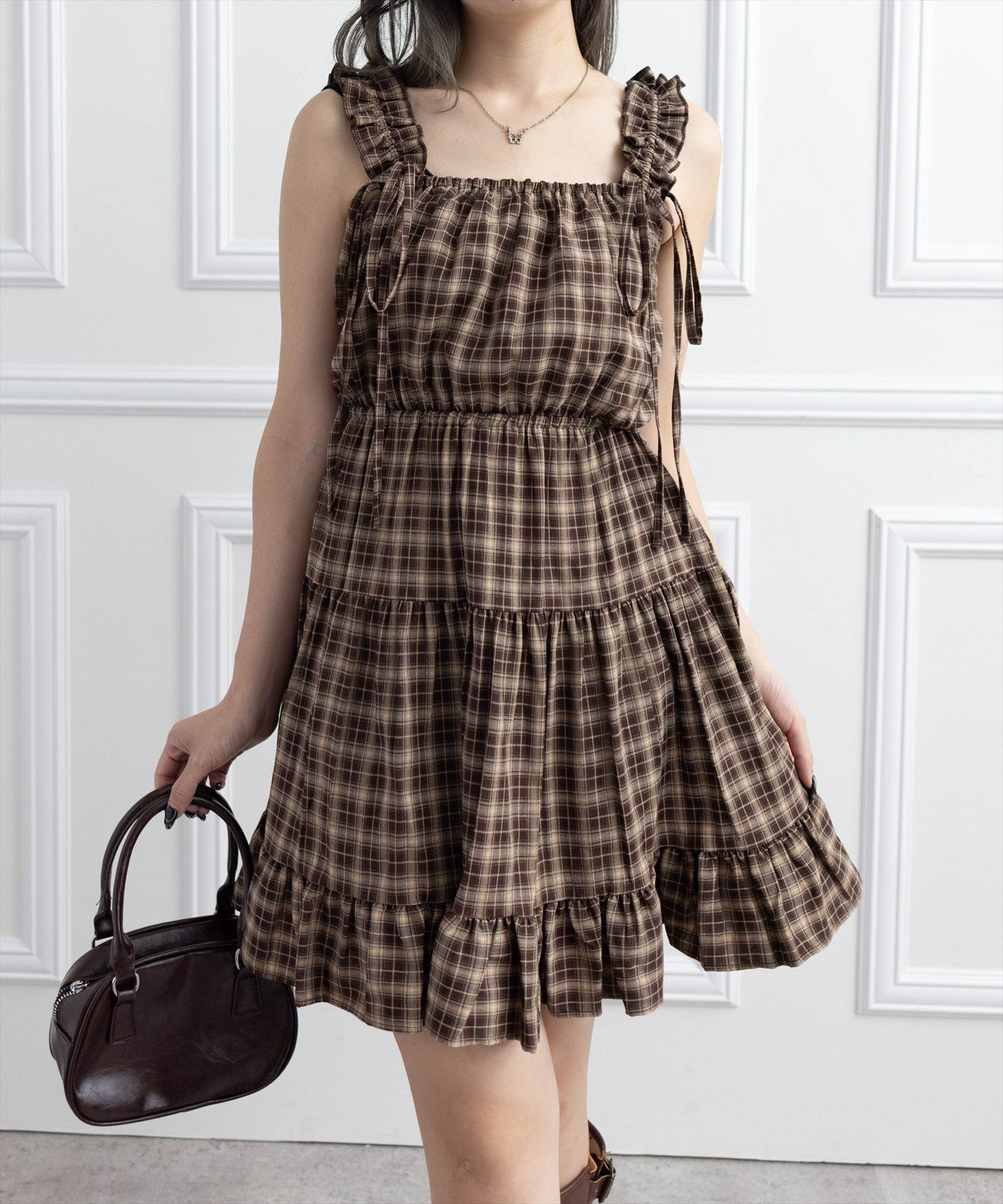 clear リボンフリルミニキャミワンピース[CL9456] | レディース