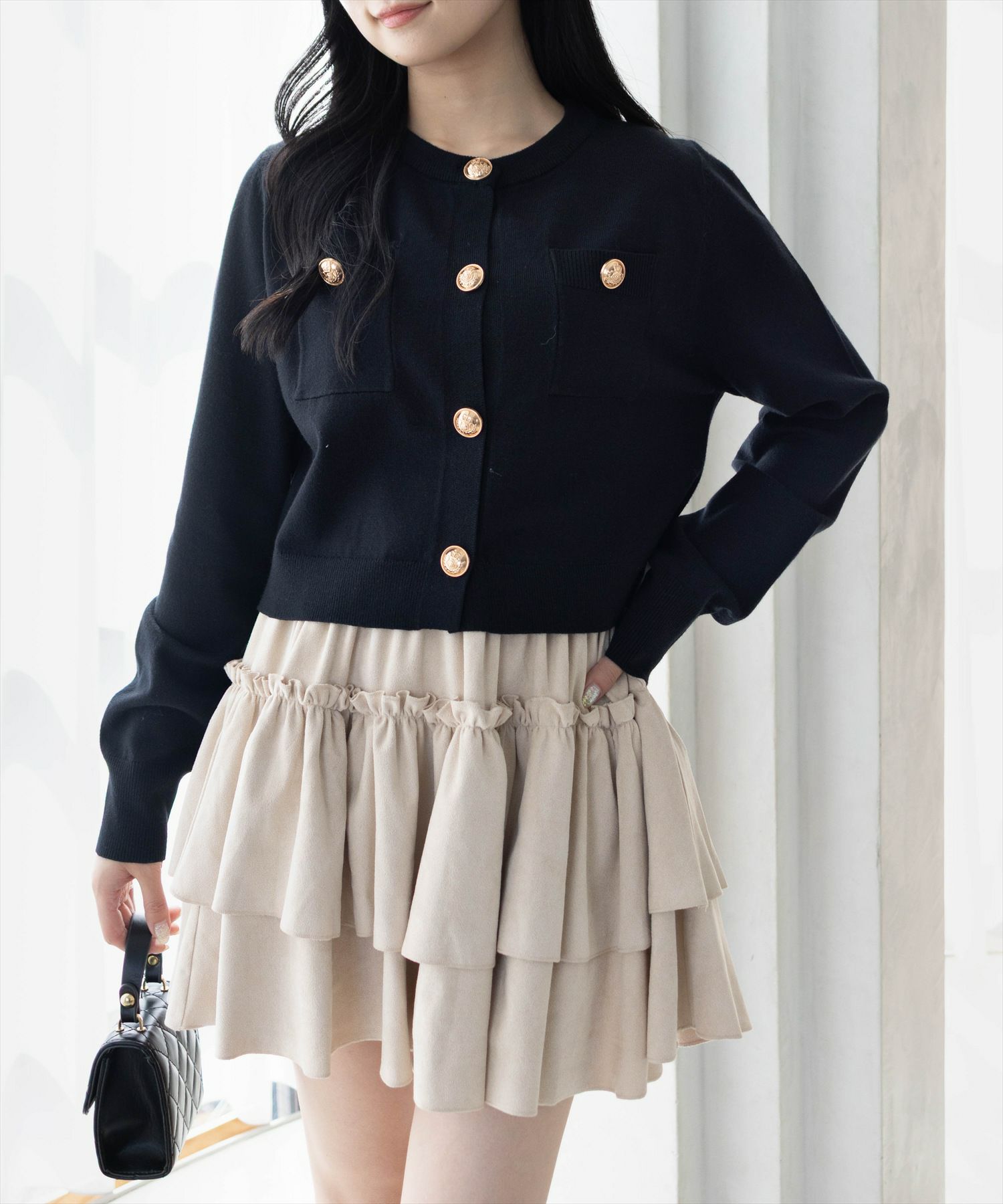 clear≪新色追加≫ゴールドボタンニットカーディガン(セット可)[CL9179