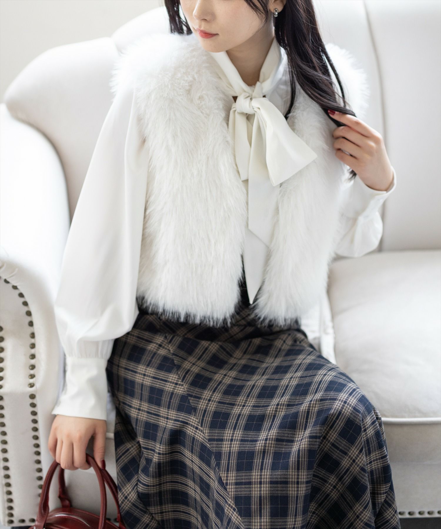 CLEAR BASIC≪AW新作≫ショート丈ファーベスト[CL9067] | レディース