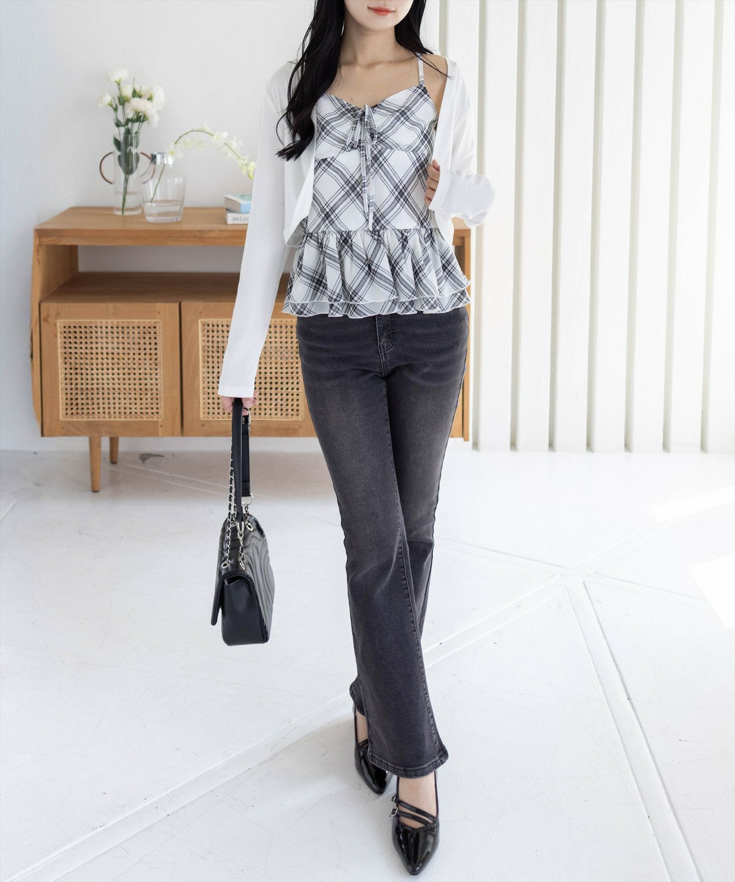 clear≪AW新作≫チェック柄ビスチェ＆カットボレロセット[CL9393