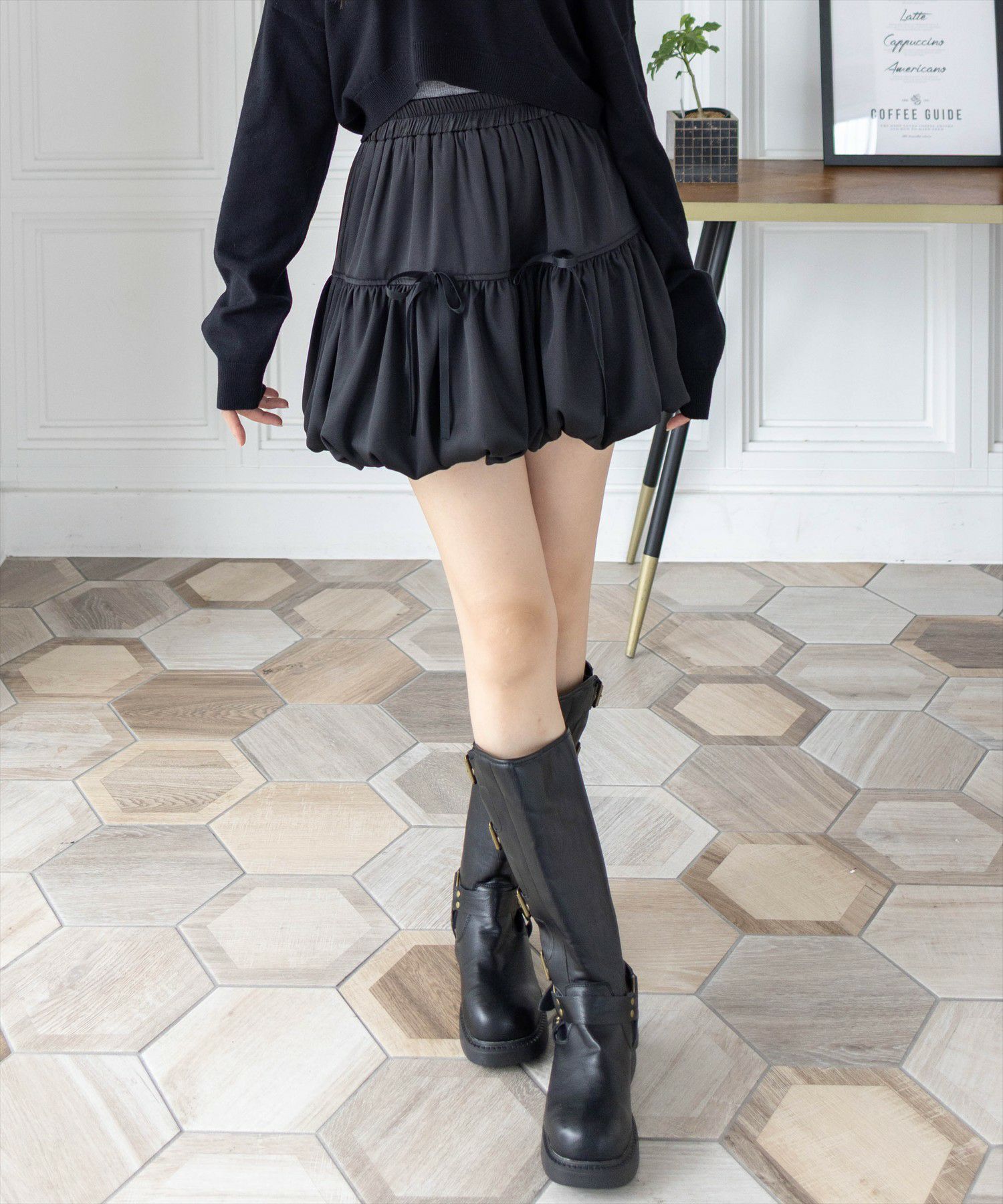 clear≪AW新作/再入荷≫フロントリボンバルーンミニスカート[CL9459