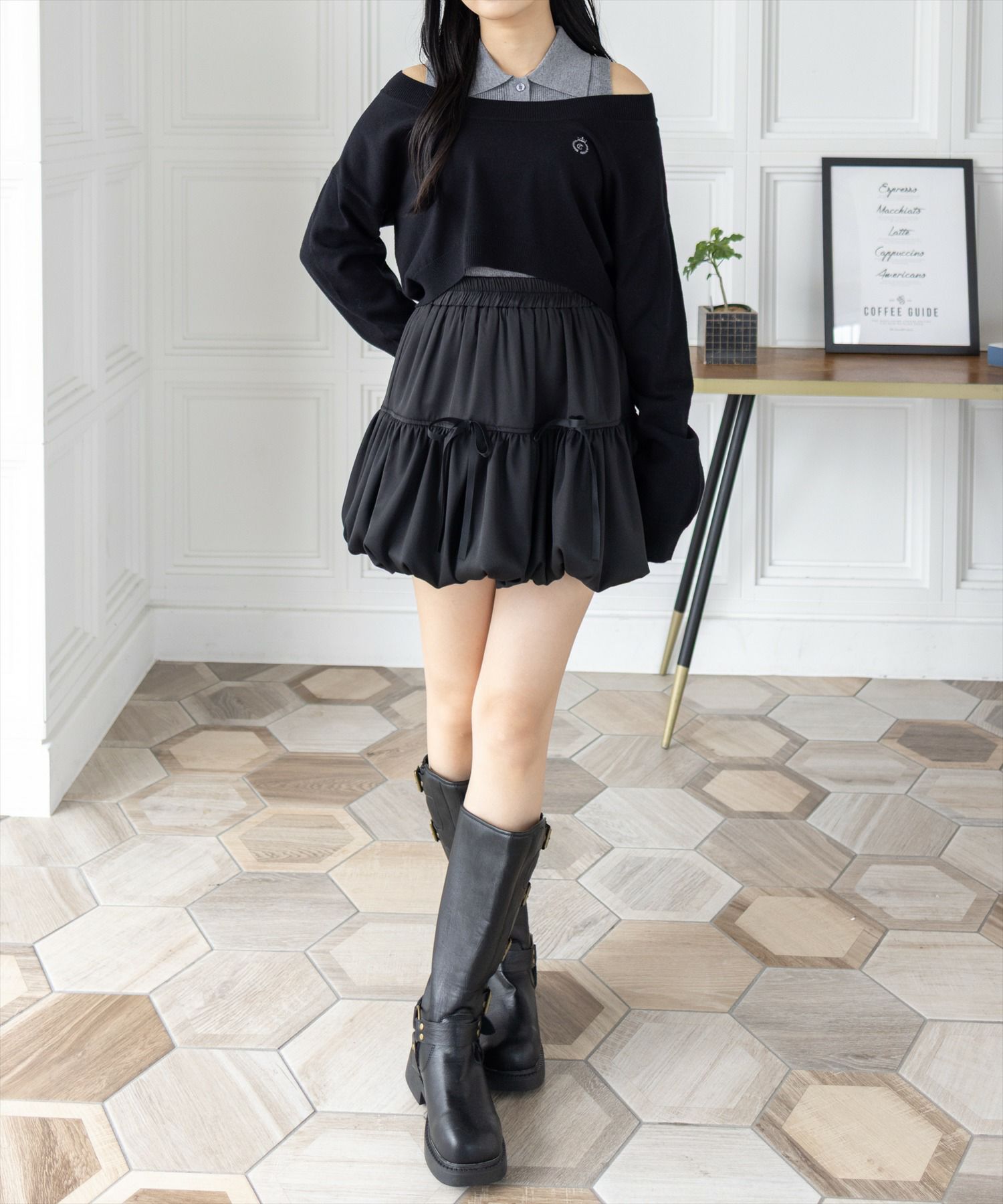 162cm/ブラック着用