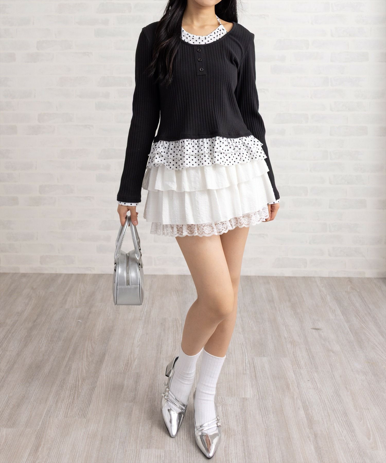 162㎝/ブラック×ドット